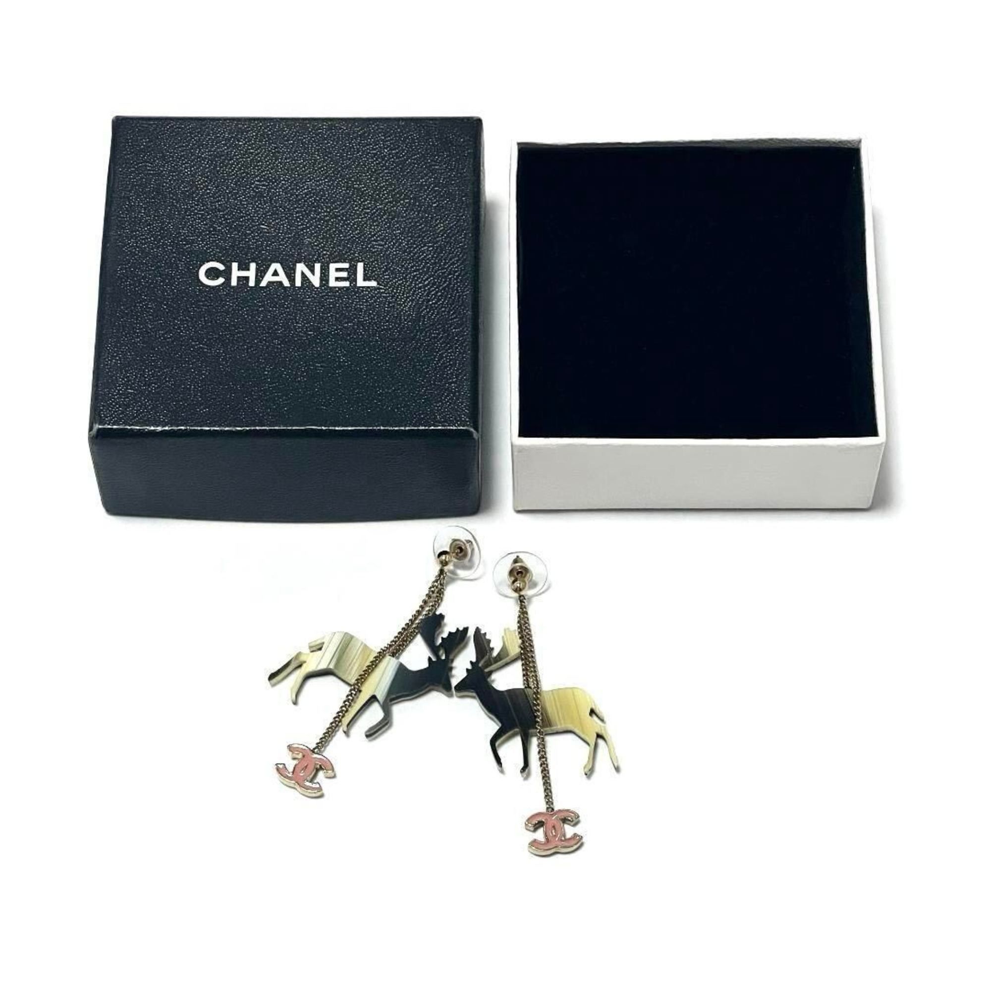 Chanel CHANEL Women's Chain Drop Earrings Reindeer Size ONE SIZE - 10 Thumbnail
