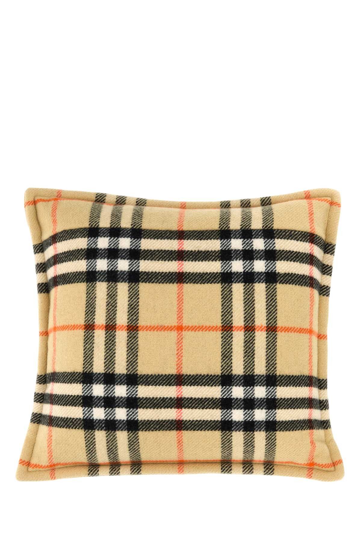 Burberry Embroidered Wool Blend Pillow Size ONE SIZE - 2 Thumbnail