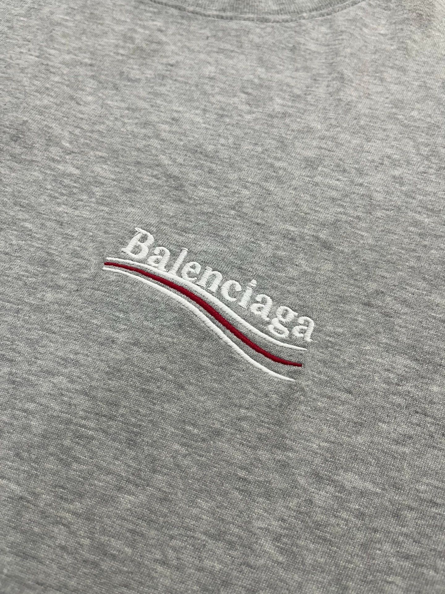 Balenciaga Balenciaga Grey Embroidered Wave Cola Short sleeved T-shirt Size US XL / EU 56 / 4 - 4 Thumbnail