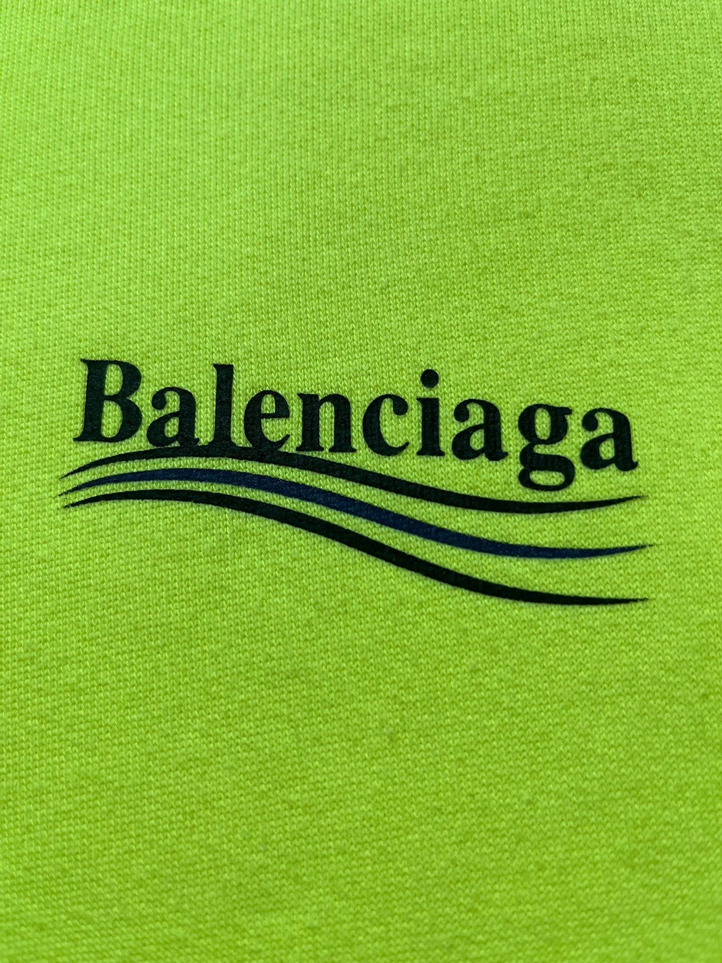 Balenciaga Balenciaga Fluorescent Yellow Cola Wave Hoodie Drawstring Hoodie Size US M / EU 48-50 / 2 - 3 Thumbnail