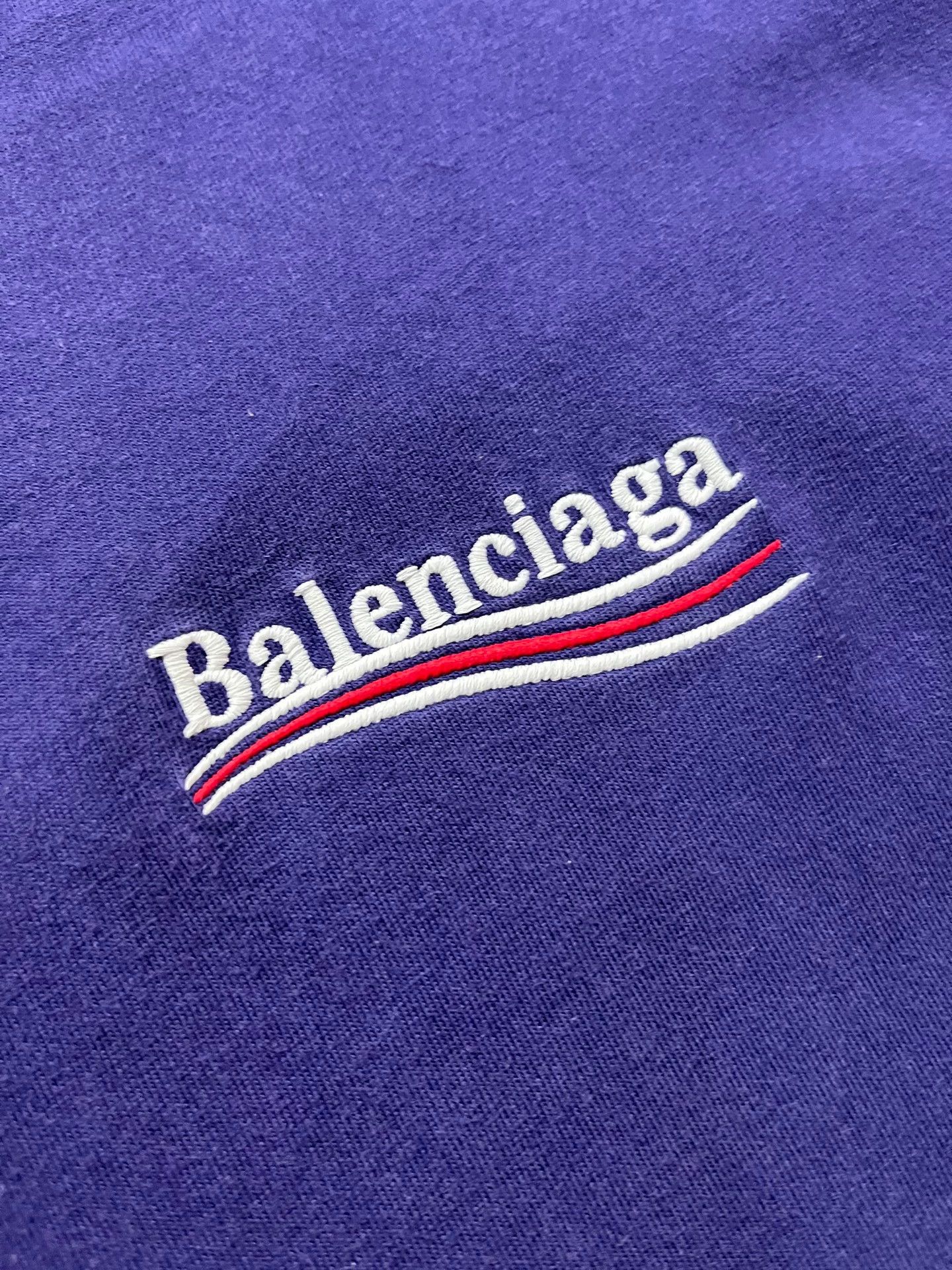 Balenciaga Balenciaga Purple Embroidered Wave Cola Short sleeved T-shirt Size US XS / EU 42 / 0 - 3 Thumbnail