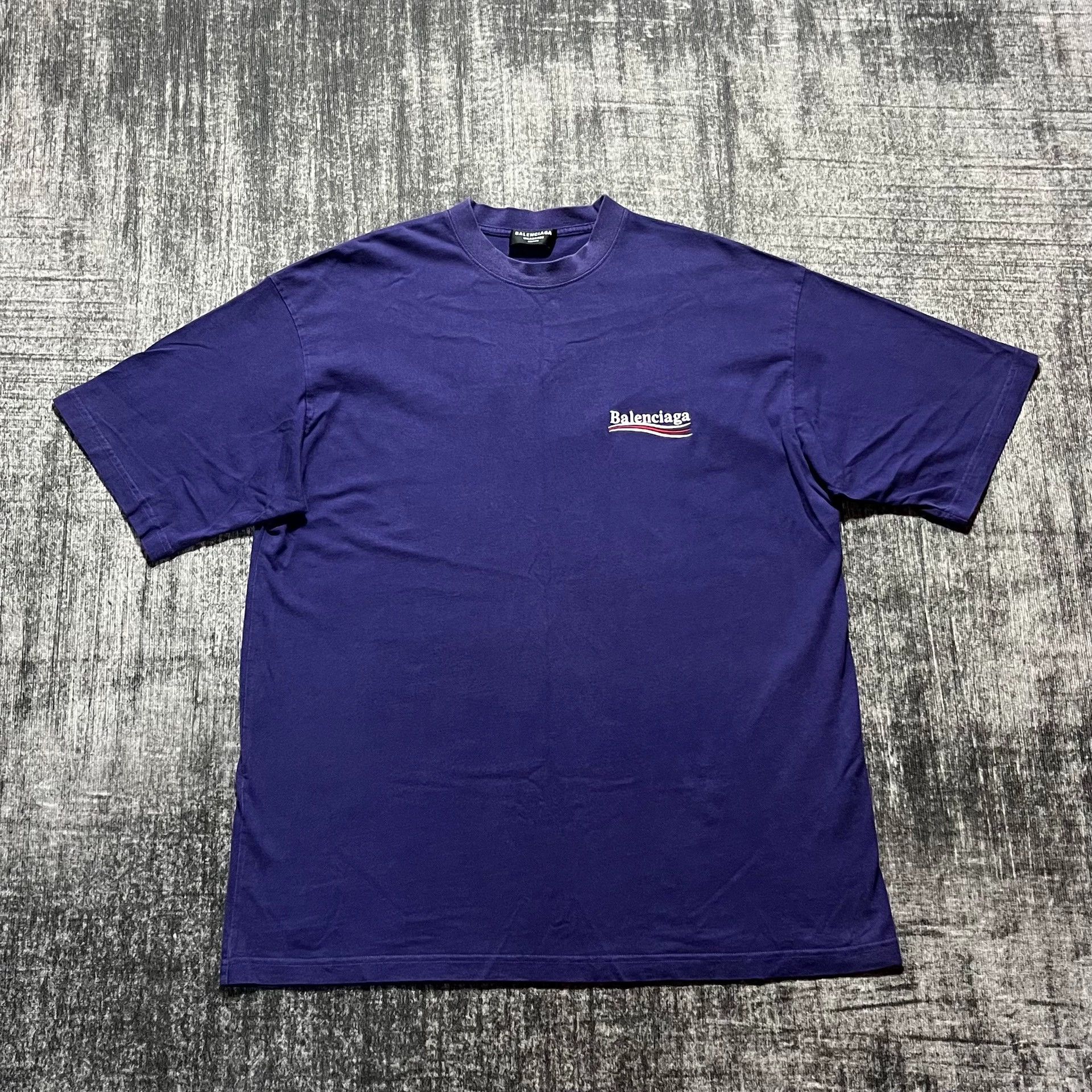 Balenciaga Balenciaga Purple Embroidered Wave Cola Short sleeved T-shirt Size US XS / EU 42 / 0 - 2 Thumbnail
