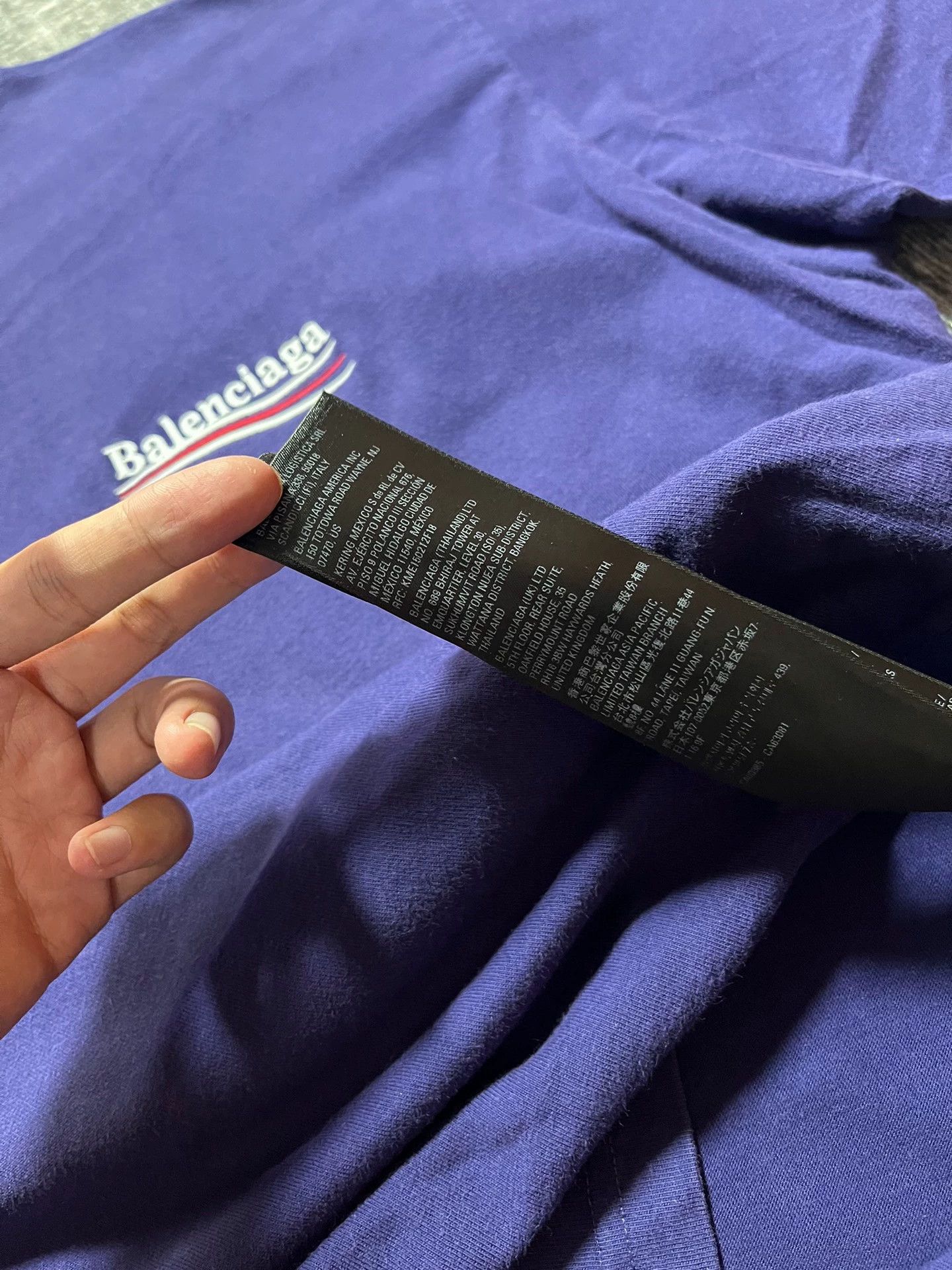 Balenciaga Balenciaga Purple Embroidered Wave Cola Short sleeved T-shirt Size US XS / EU 42 / 0 - 8 Thumbnail