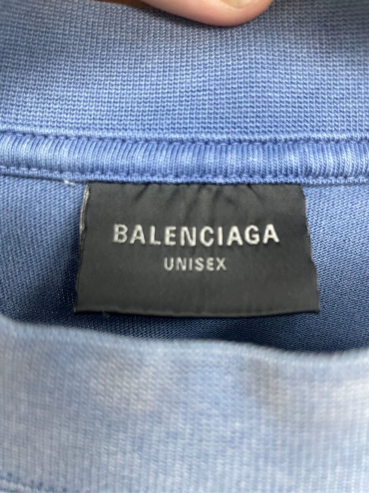 Balenciaga Balenciaga Berekind Wash Damaged Blue Grey Short Sleeves Size US L / EU 52-54 / 3 - 3 Thumbnail