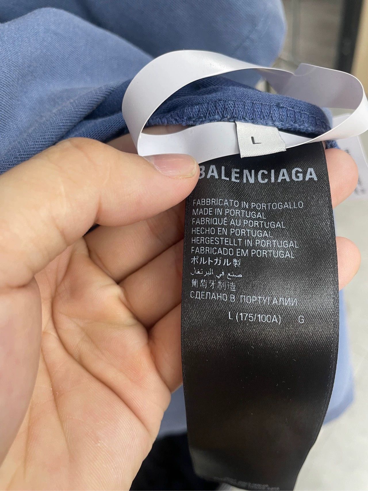 Balenciaga Balenciaga Berekind Wash Damaged Blue Grey Short Sleeves Size US L / EU 52-54 / 3 - 4 Thumbnail