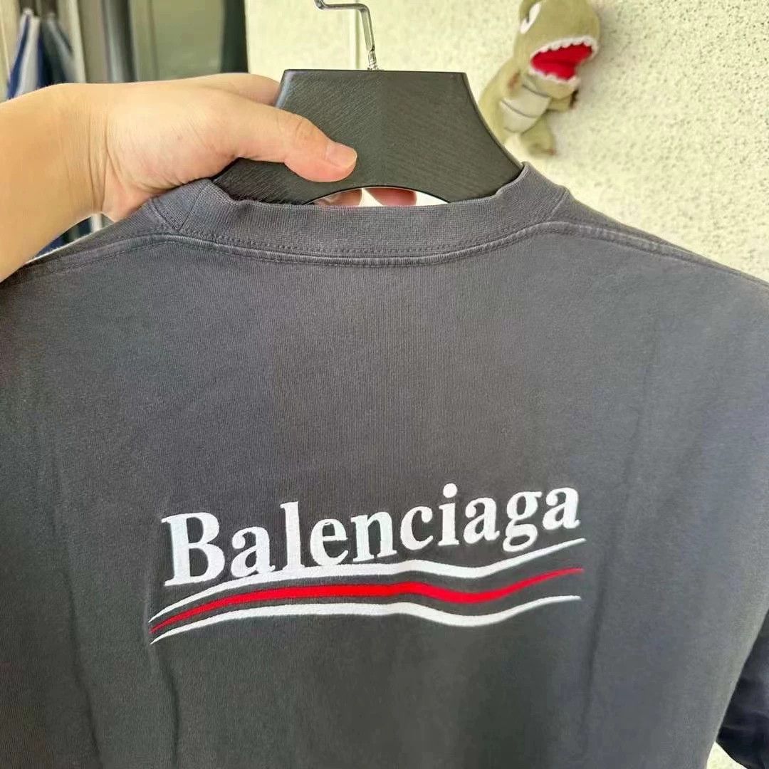 Balenciaga Balenciaga Smoke Grey Embroidered Coke short sleeve shirt Size US S / EU 44-46 / 1 - 5 Thumbnail