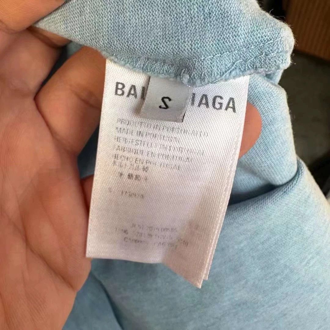 Balenciaga Balenciaga Haze Blue Lock Short Sleeve Size US S / EU 44-46 / 1 - 4 Thumbnail