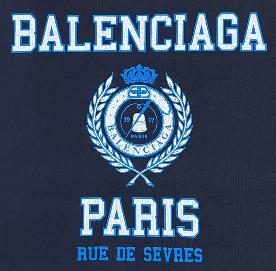 Balenciaga Balenciaga Deep Blue Wheat Ear Lock Short Sleeve Size US XL / EU 56 / 4 - 4 Thumbnail