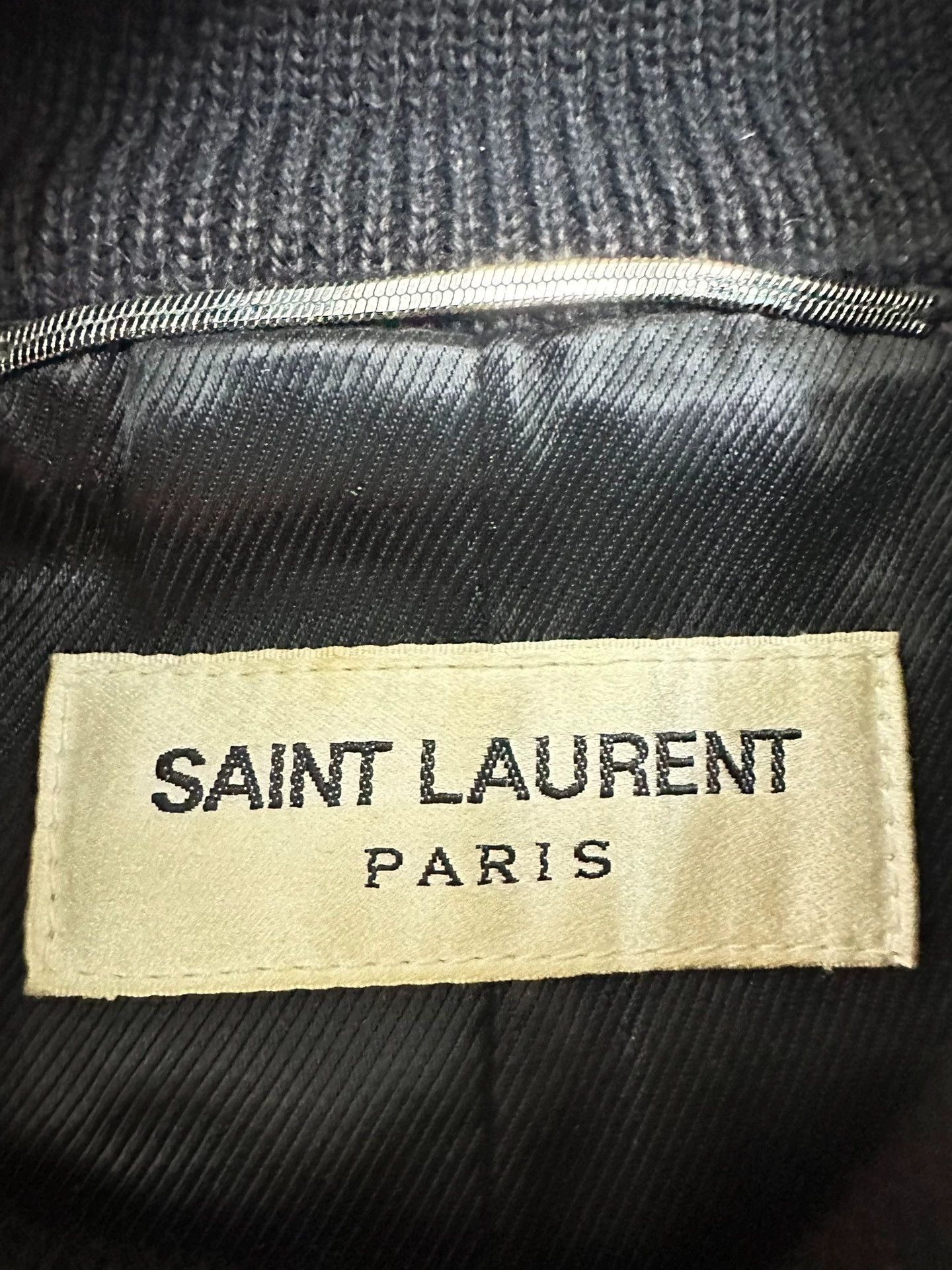 Saint Laurent Paris Saint Laurent Paris Sheepskin black and white patchwork baseball jacket Size US S / EU 44-46 / 1 - 3 Thumbnail