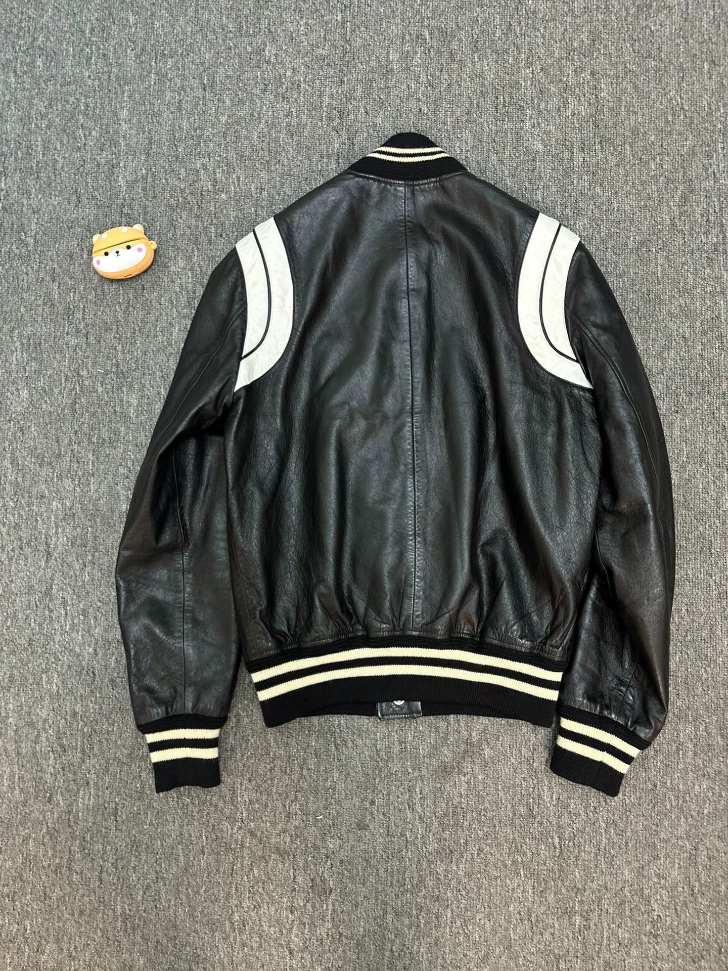 Saint Laurent Paris Saint Laurent Paris Sheepskin black and white patchwork baseball jacket Size US S / EU 44-46 / 1 - 2 Thumbnail