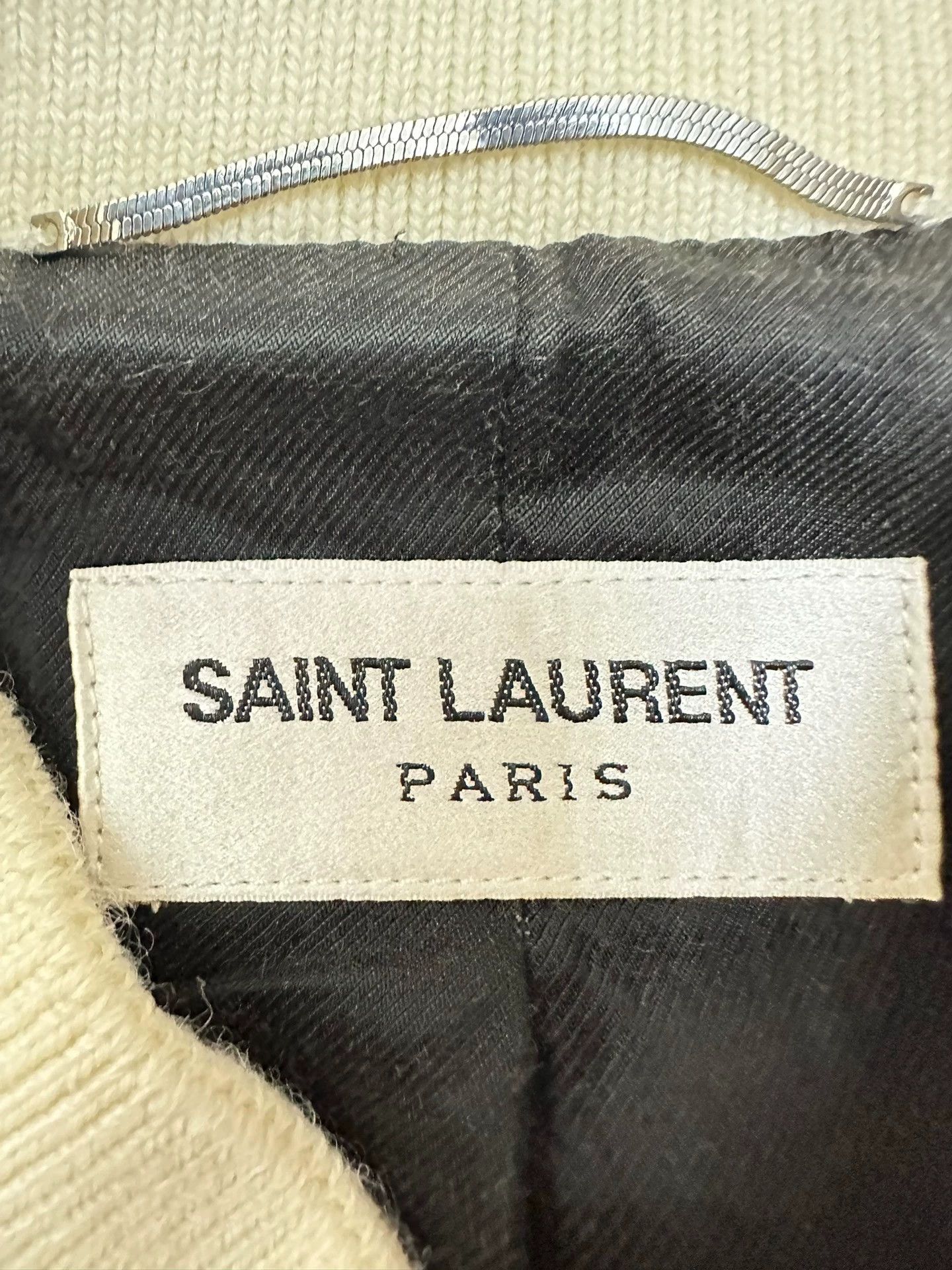 Saint Laurent Paris Saint Laurent Paris White patchwork baseball jacket Size US M / EU 48-50 / 2 - 3 Thumbnail