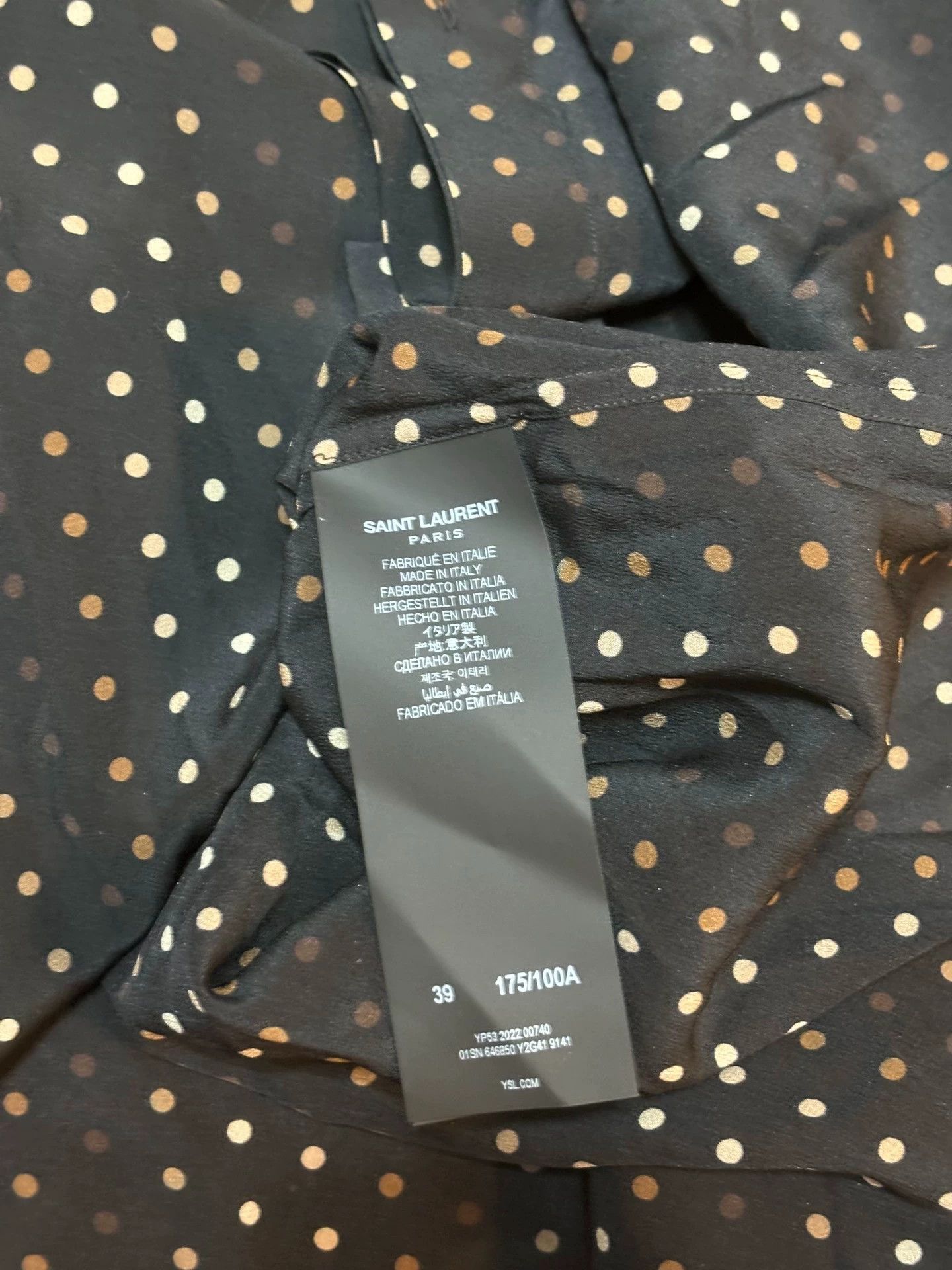 Saint Laurent Paris Saint Laurent Paris Black and white polka dot shirt Size US XS / EU 42 / 0 - 5 Thumbnail