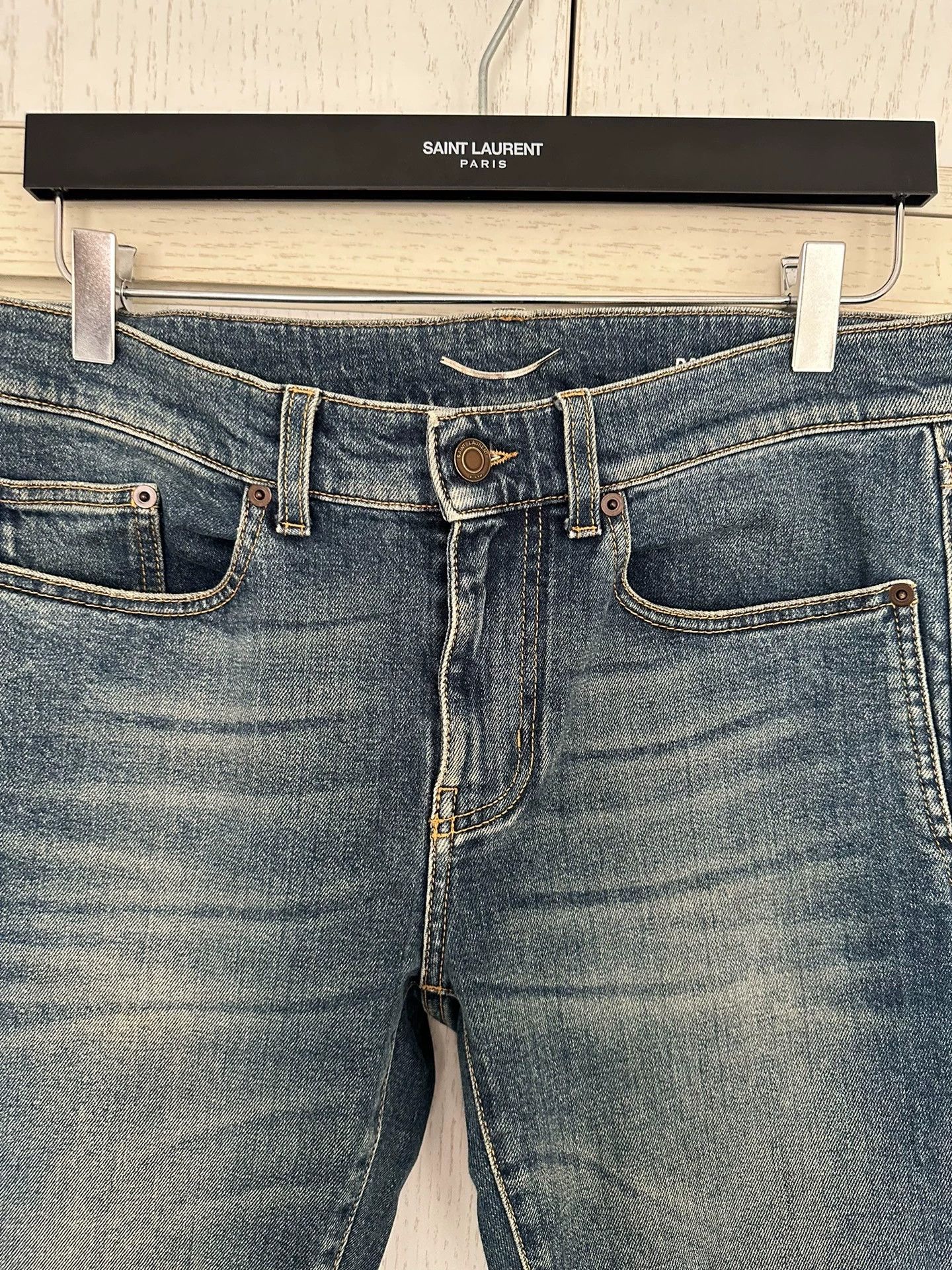 Saint Laurent Paris Saint Laurent Paris D02 Blue Knife Cut Jeans Size US 29 - 5 Thumbnail