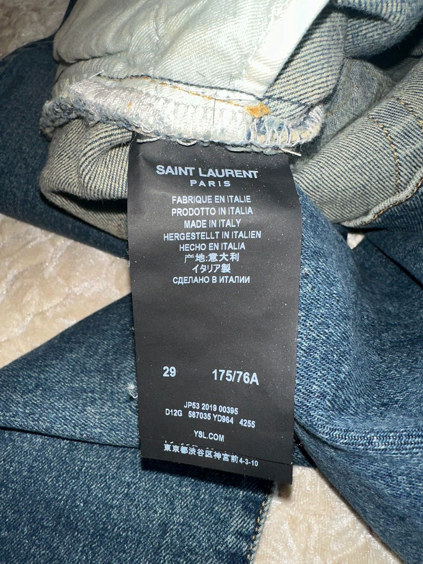 Saint Laurent Paris Saint Laurent Paris D02 Blue Knife Cut Jeans Size US 29 - 8 Thumbnail
