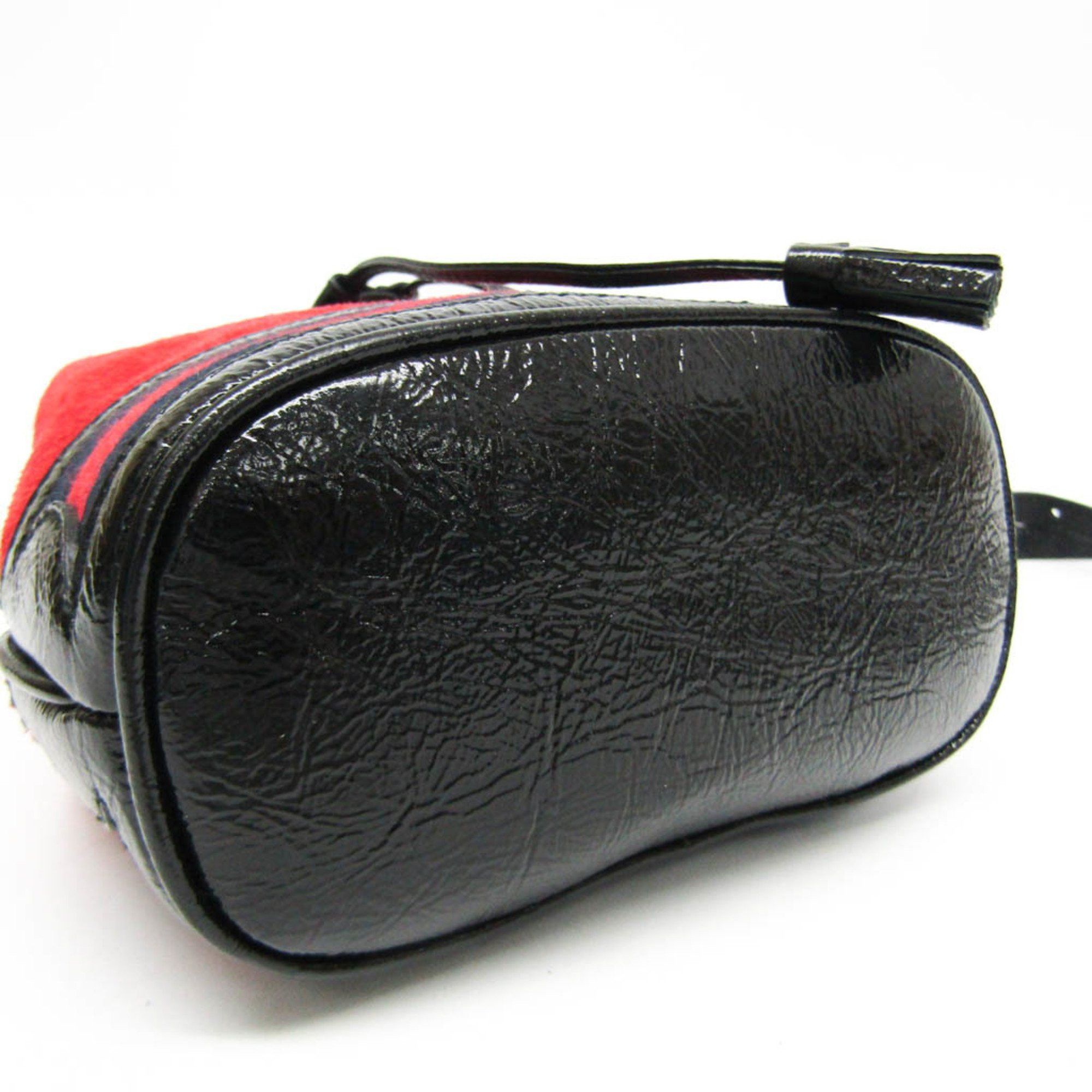 Gucci Drawstring Red Suede Shoulder Bag (Pre-Owned) Size ONE SIZE - 3 Thumbnail