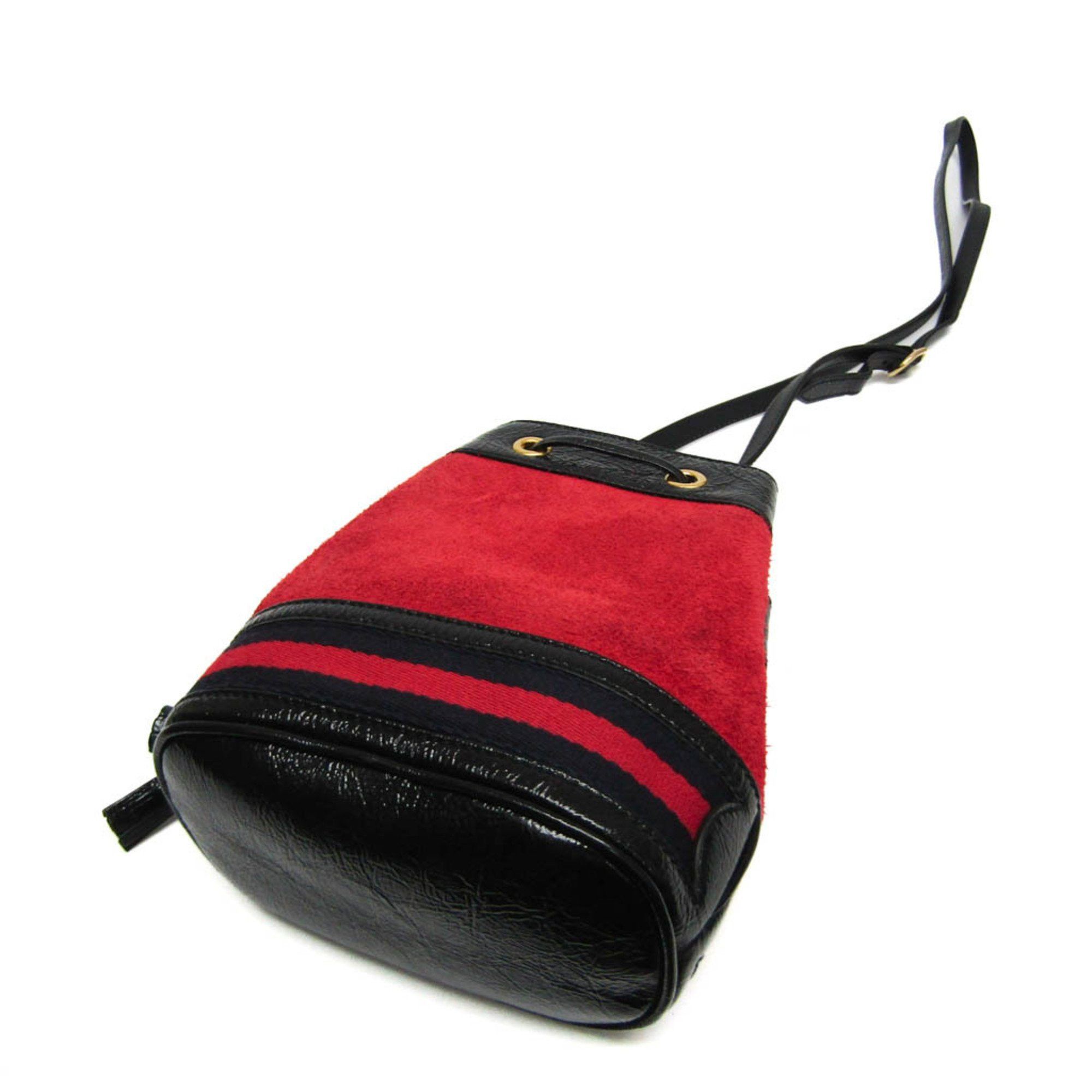 Gucci Drawstring Red Suede Shoulder Bag (Pre-Owned) Size ONE SIZE - 2 Thumbnail