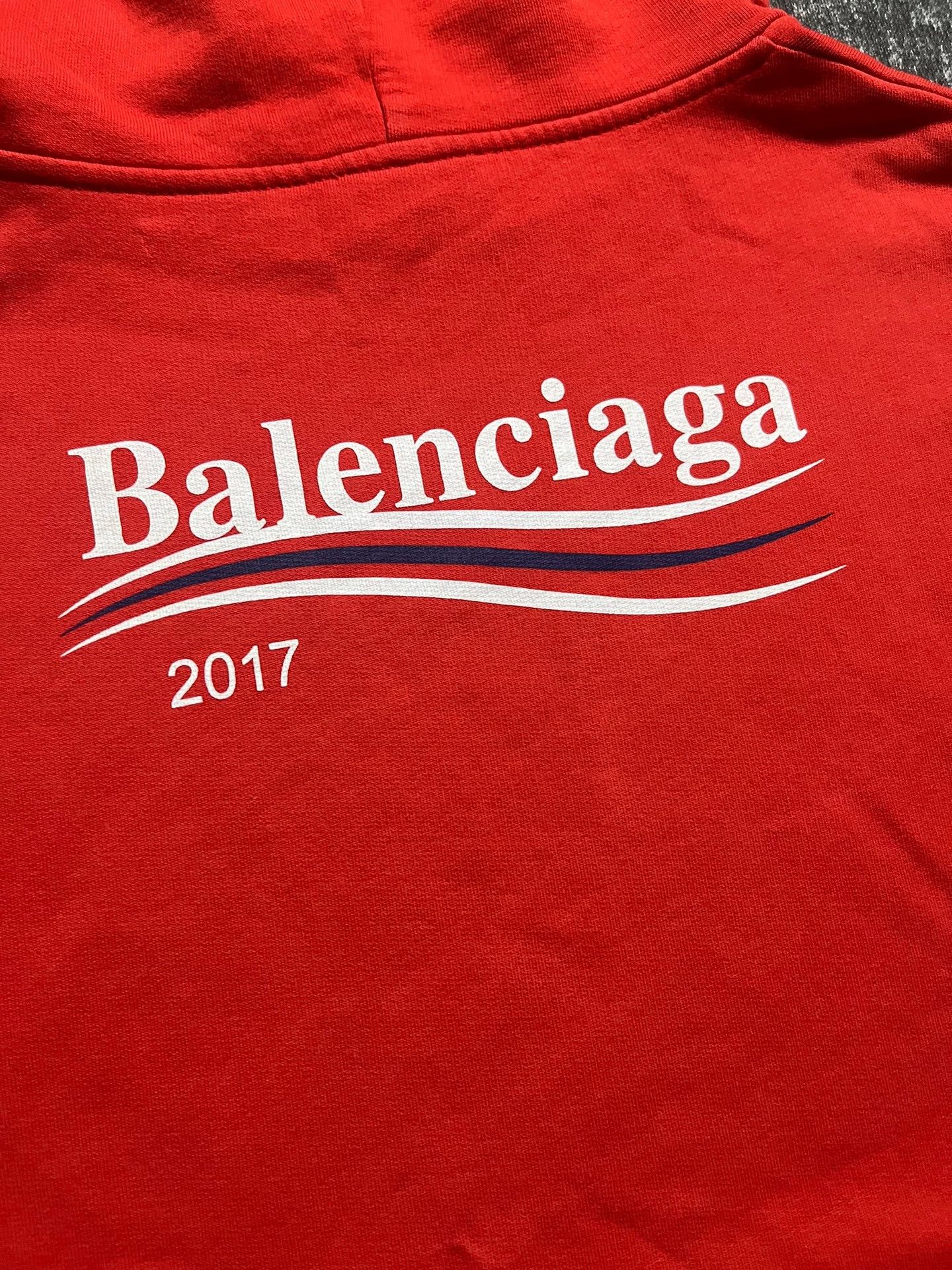 Balenciaga Balenciaga Red Wave Cola Drawstring Hoodie Size US M / EU 48-50 / 2 - 3 Thumbnail