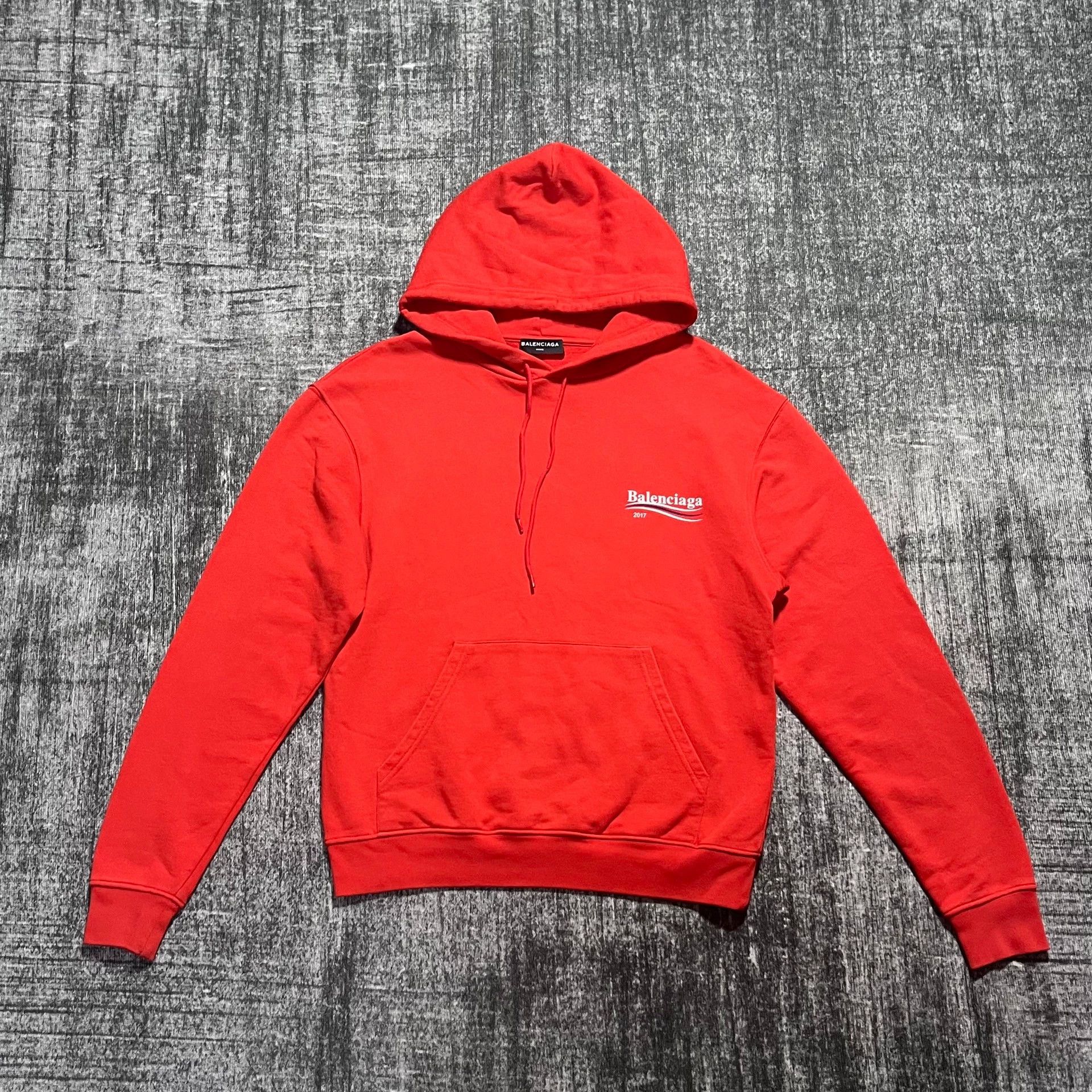 Balenciaga Balenciaga Red Wave Cola Drawstring Hoodie Size US M / EU 48-50 / 2 - 2 Thumbnail