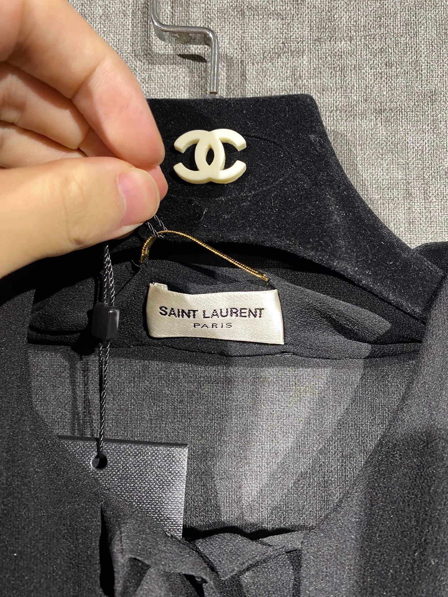 Saint Laurent Paris Saint Laurent Paris Ladies' silk long sleeves Size US XS / EU 42 / 0 - 4 Thumbnail