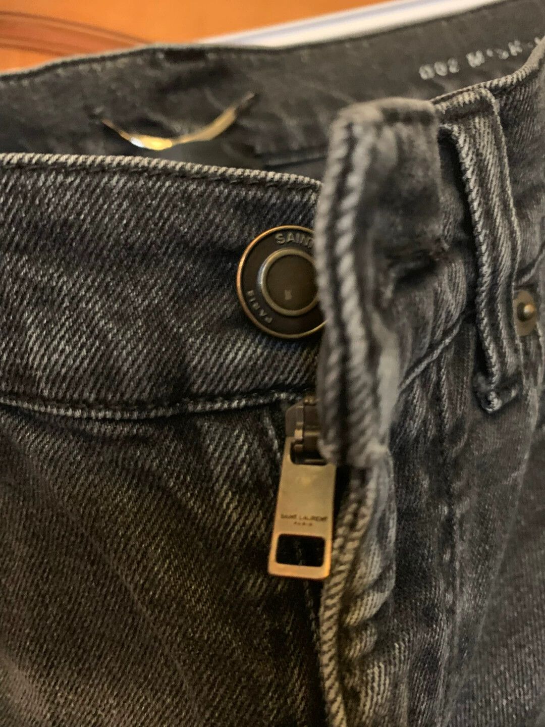 Saint Laurent Paris Charcoal gray men's straight leg jeans