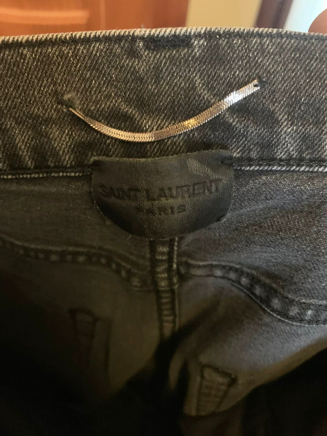 Saint Laurent Paris Charcoal gray men's straight leg jeans