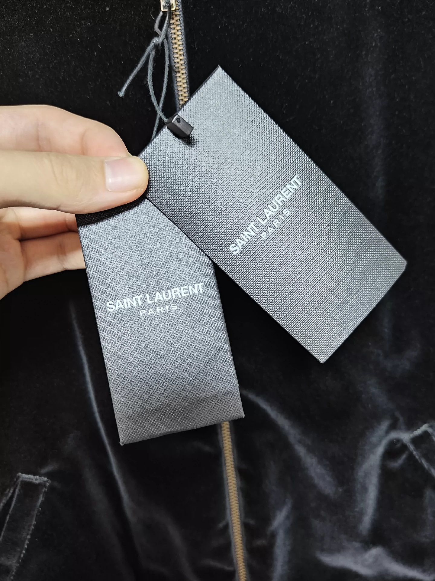 Saint Laurent Paris Saint Laurent Paris Black velvet note rivet jacket Size US M / EU 48-50 / 2 - 3 Thumbnail