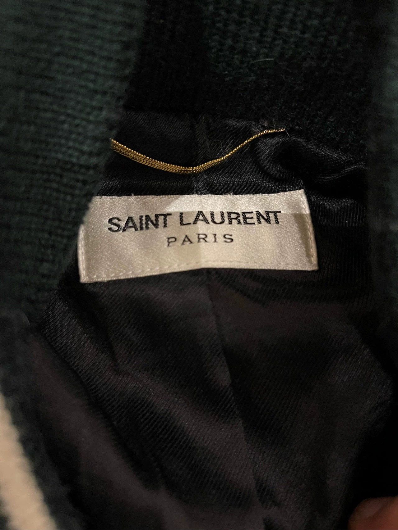 Saint Laurent Paris Saint Laurent Paris Dark green patchwork baseball jacket Size US XS / EU 42 / 0 - 3 Thumbnail