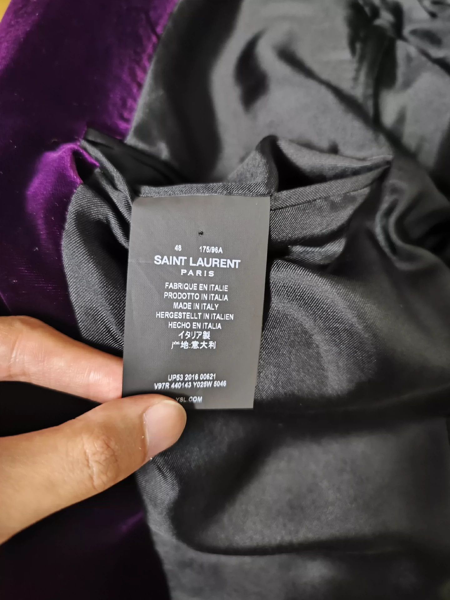 Saint Laurent Paris Saint Laurent Paris Purple velvet suit jacket Size US M / EU 48-50 / 2 - 2 Thumbnail