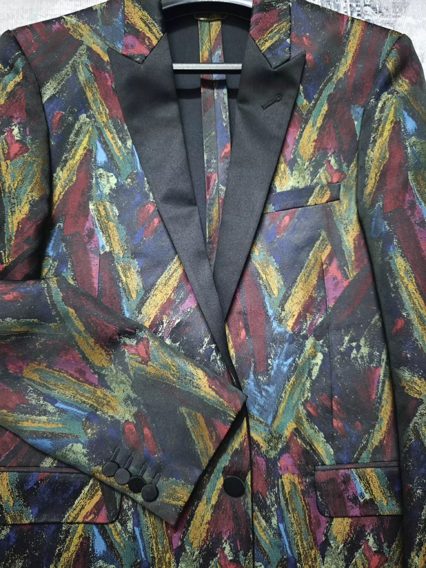 Saint Laurent Paris Saint Laurent Paris Oil painting suit jacket Size US M / EU 48-50 / 2 - 2 Thumbnail