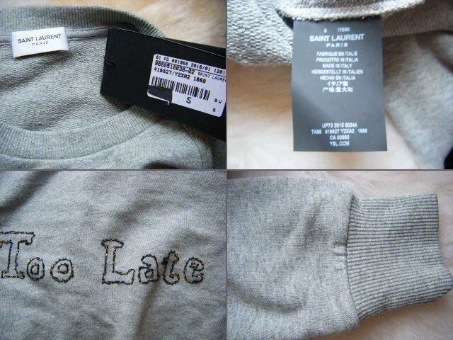 Saint Laurent Paris Saint Laurent Paris Grey letter hoodie Size US S / EU 44-46 / 1 - 5 Thumbnail