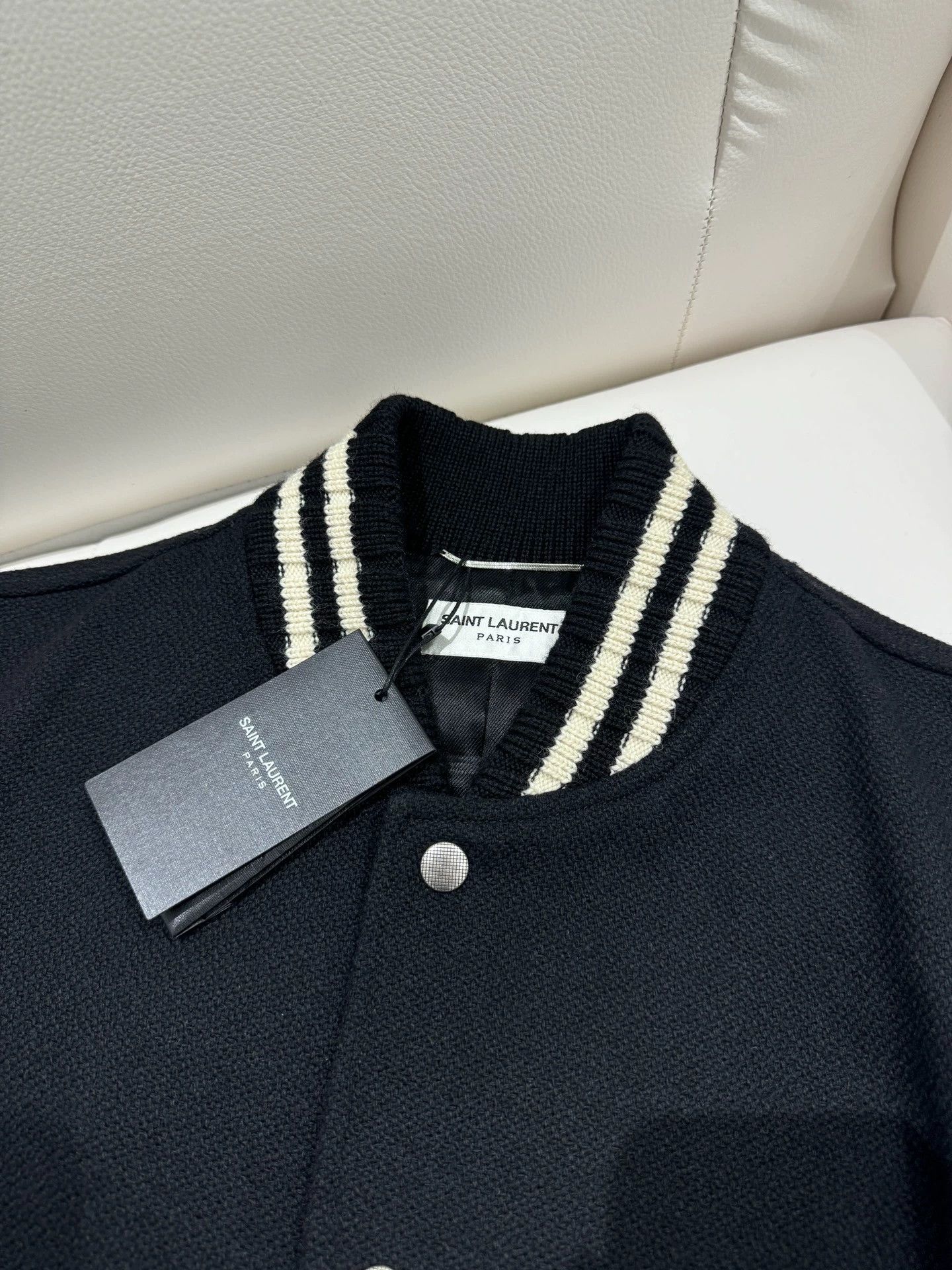 Saint Laurent Paris Saint Laurent Paris Signature wool baseball jacket Size US M / EU 48-50 / 2 - 2 Thumbnail