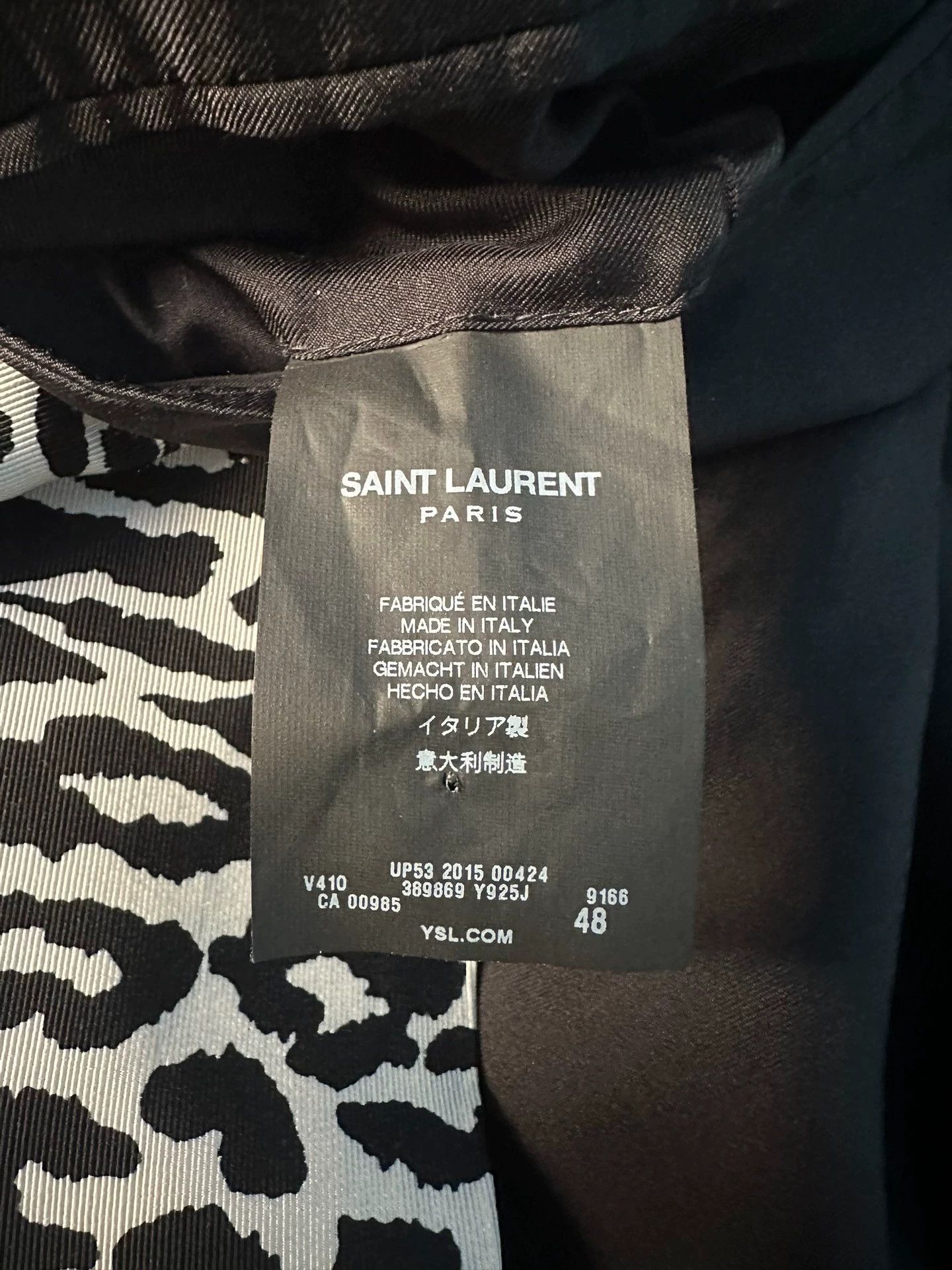 Saint Laurent Paris Saint Laurent Paris Black and white leopard print suit jacket Size US M / EU 48-50 / 2 - 4 Thumbnail