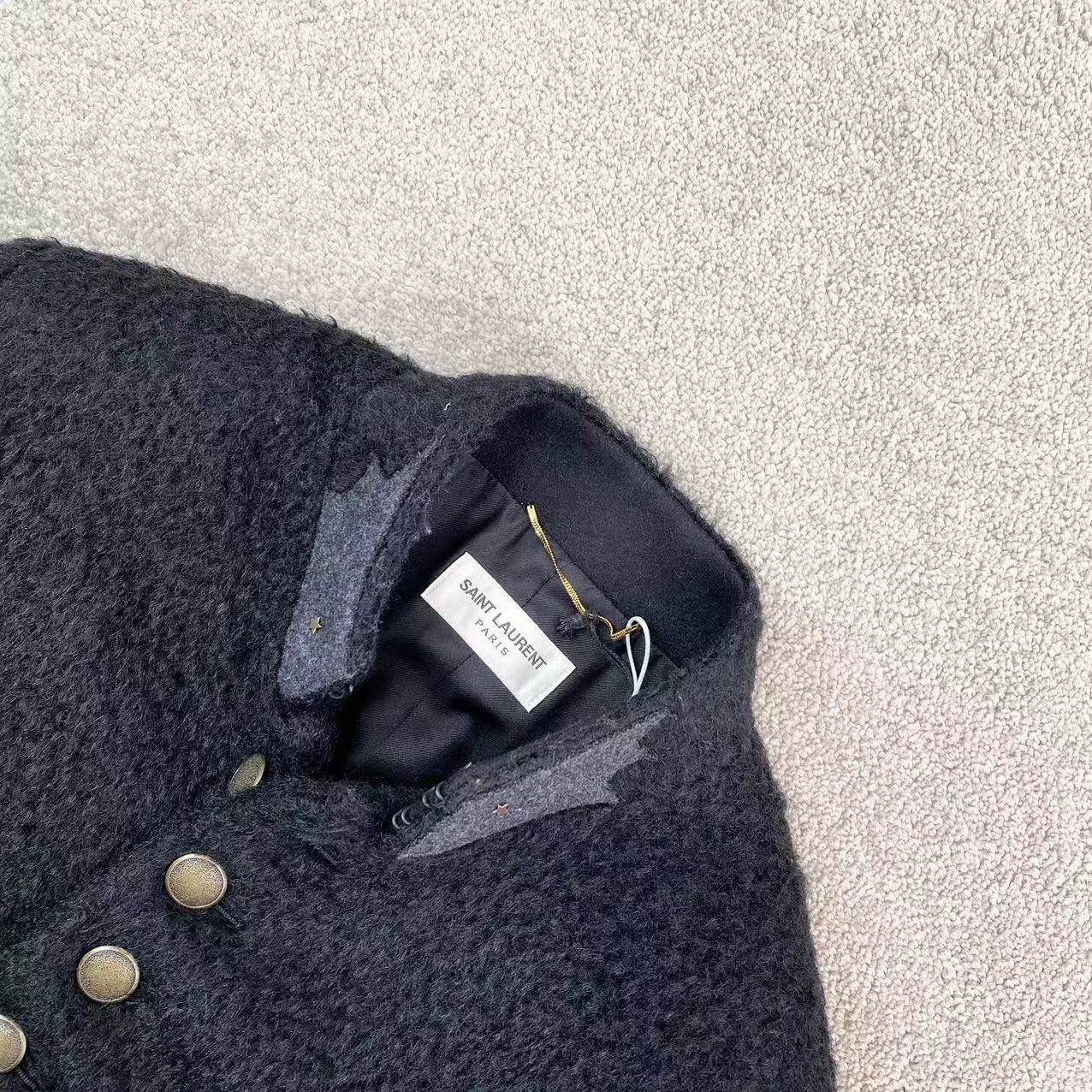 Saint Laurent Paris Saint Laurent Paris Black single breasted coat Size US S / EU 44-46 / 1 - 3 Thumbnail