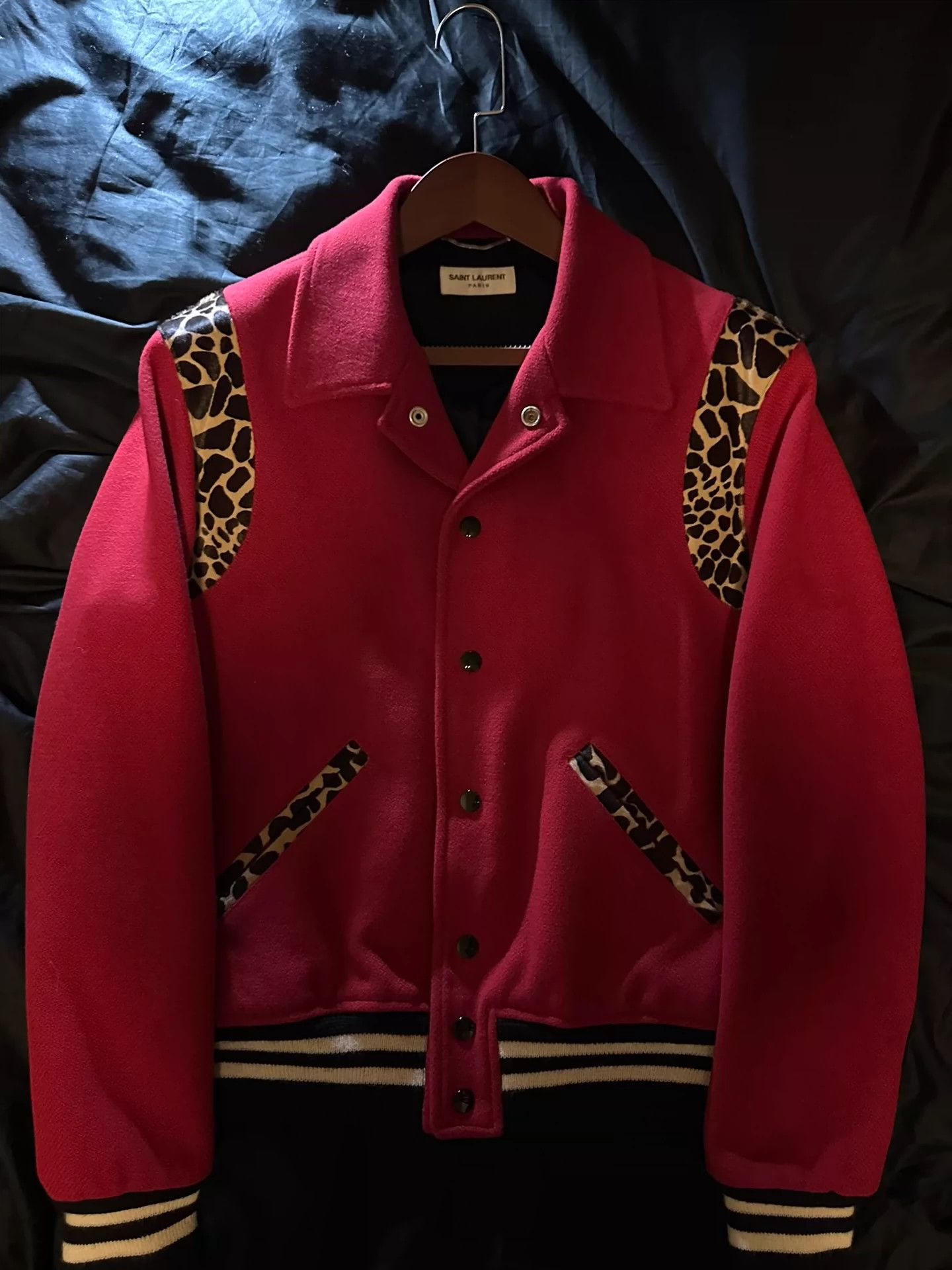 Saint Laurent Paris Saint Laurent Paris Red leopard print baseball jacket Size US S / EU 44-46 / 1 - 2 Thumbnail