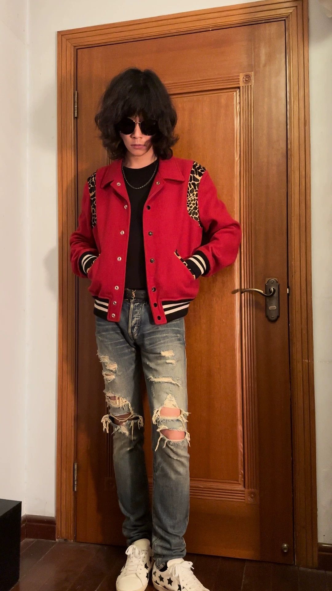 Saint Laurent Paris Saint Laurent Paris Red leopard print baseball jacket Size US S / EU 44-46 / 1 - 4 Thumbnail