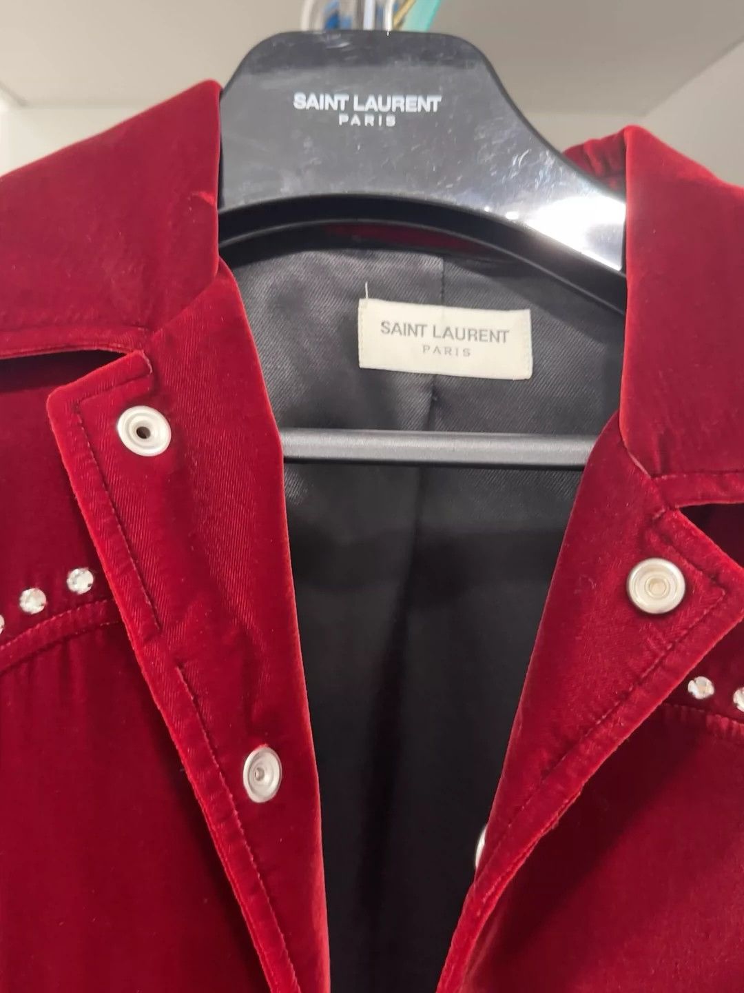 Saint Laurent Paris Saint Laurent Paris Red velvet note jacket Size US L / EU 52-54 / 3 - 2 Thumbnail
