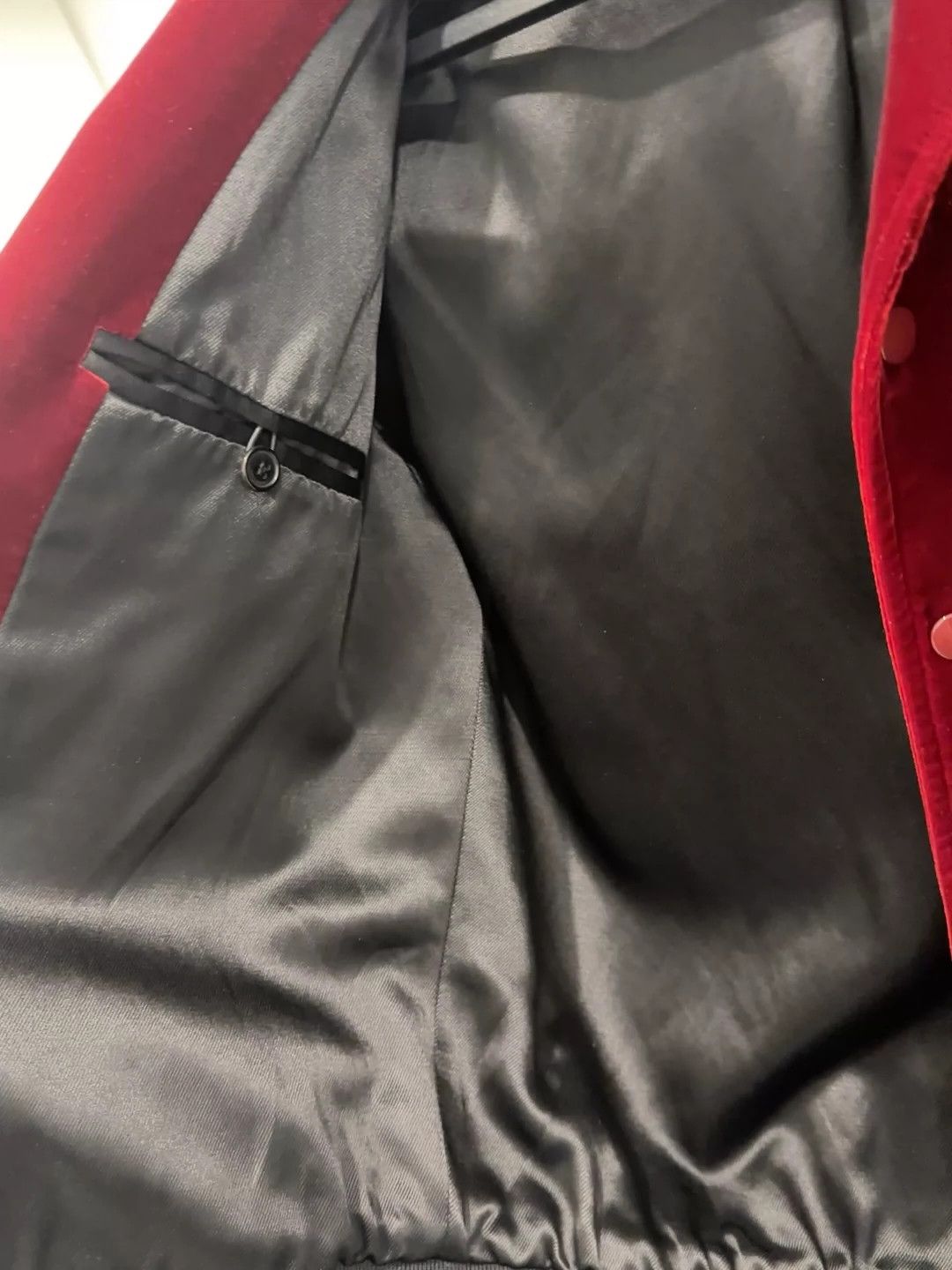 Saint Laurent Paris Saint Laurent Paris Red velvet note jacket Size US L / EU 52-54 / 3 - 4 Thumbnail