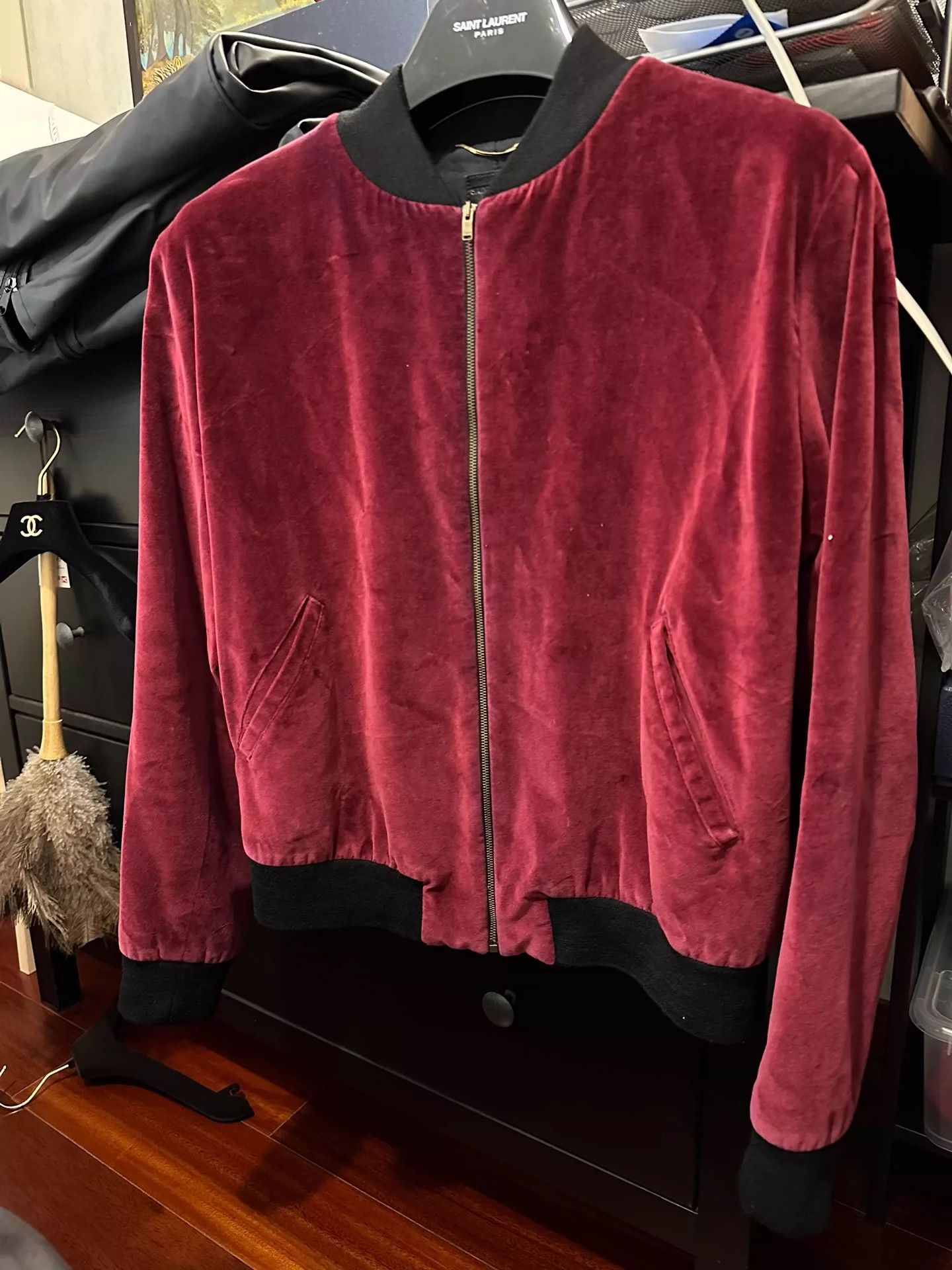 Saint Laurent Paris Saint Laurent Paris Red velvet note jacket Size US XL / EU 56 / 4 - 3 Thumbnail