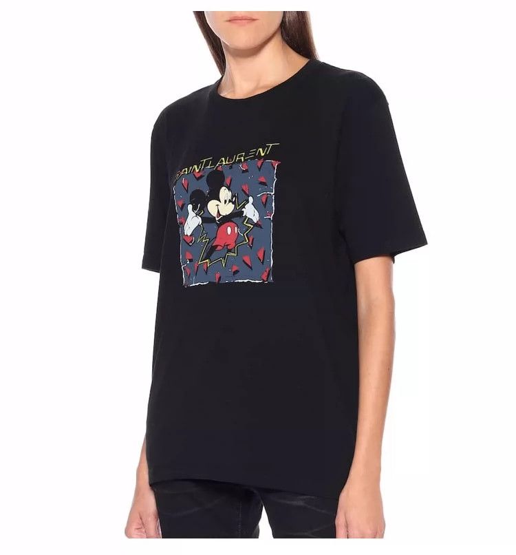 Saint Laurent Paris Saint Laurent Paris Mickey pattern printed short sleeved shirt Size US M / EU 48-50 / 2 - 9 Thumbnail