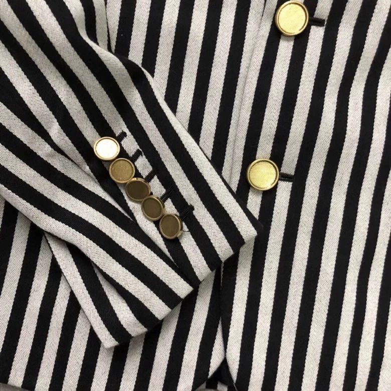 Saint Laurent Paris Saint Laurent Paris Black and white striped wool suit jacket Size US XS / EU 42 / 0 - 3 Thumbnail