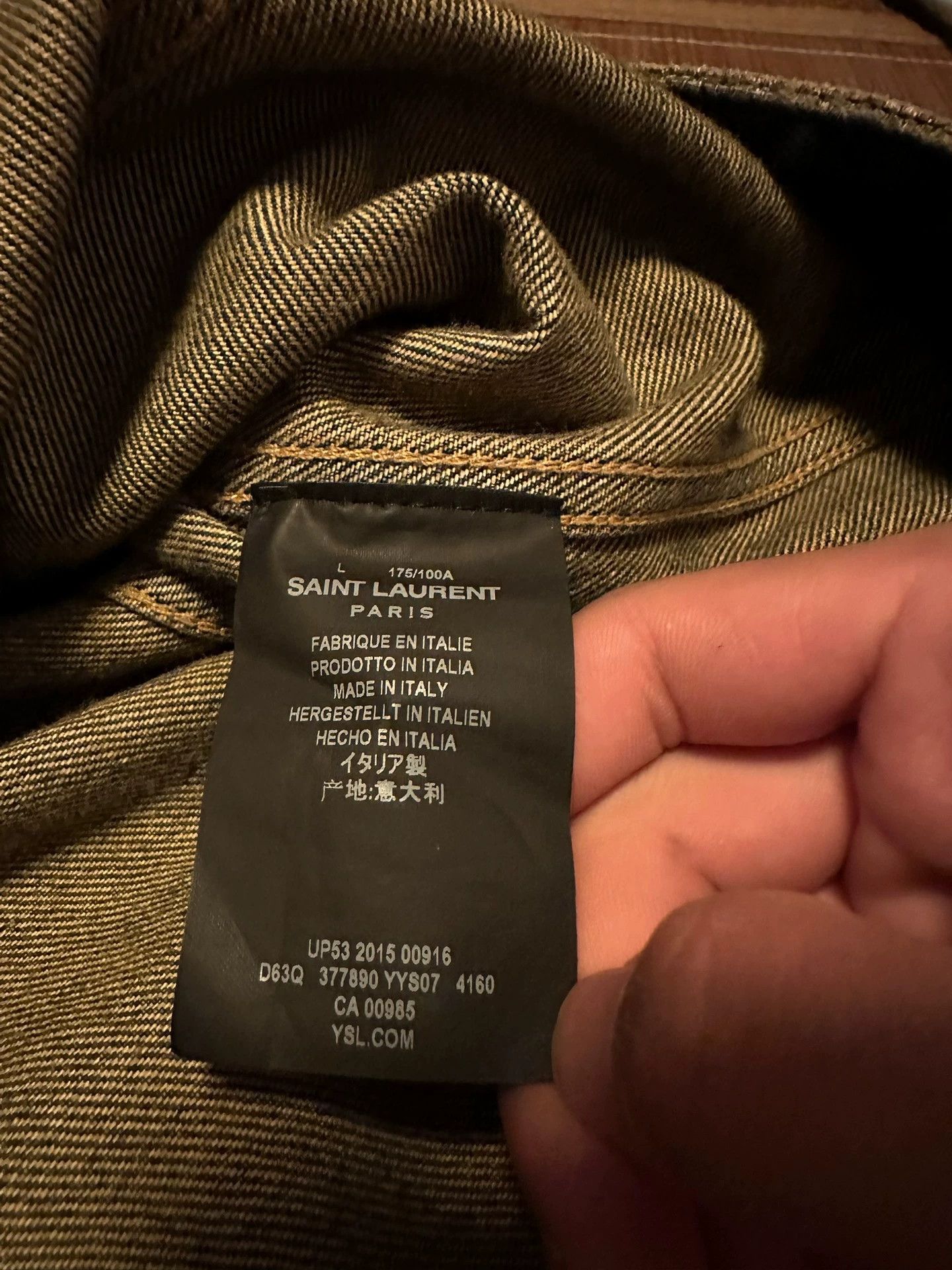 Saint Laurent Paris Saint Laurent Paris Wash and make old denim jacket Size US L / EU 52-54 / 3 - 6 Thumbnail