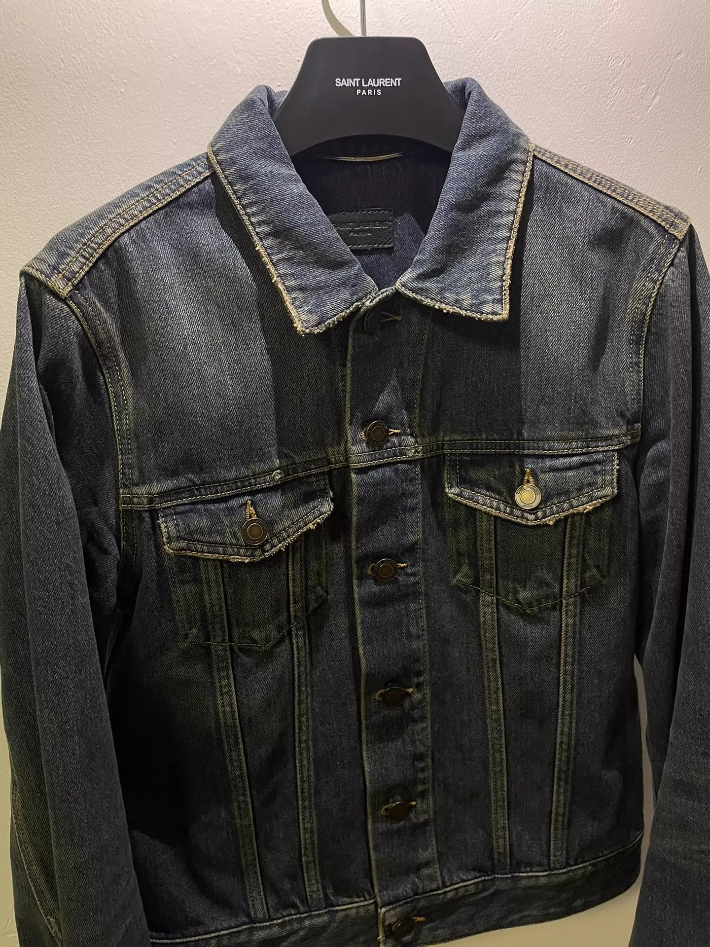 Saint Laurent Paris Saint Laurent Paris Wash and make old denim jacket Size US XS / EU 42 / 0 - 2 Thumbnail