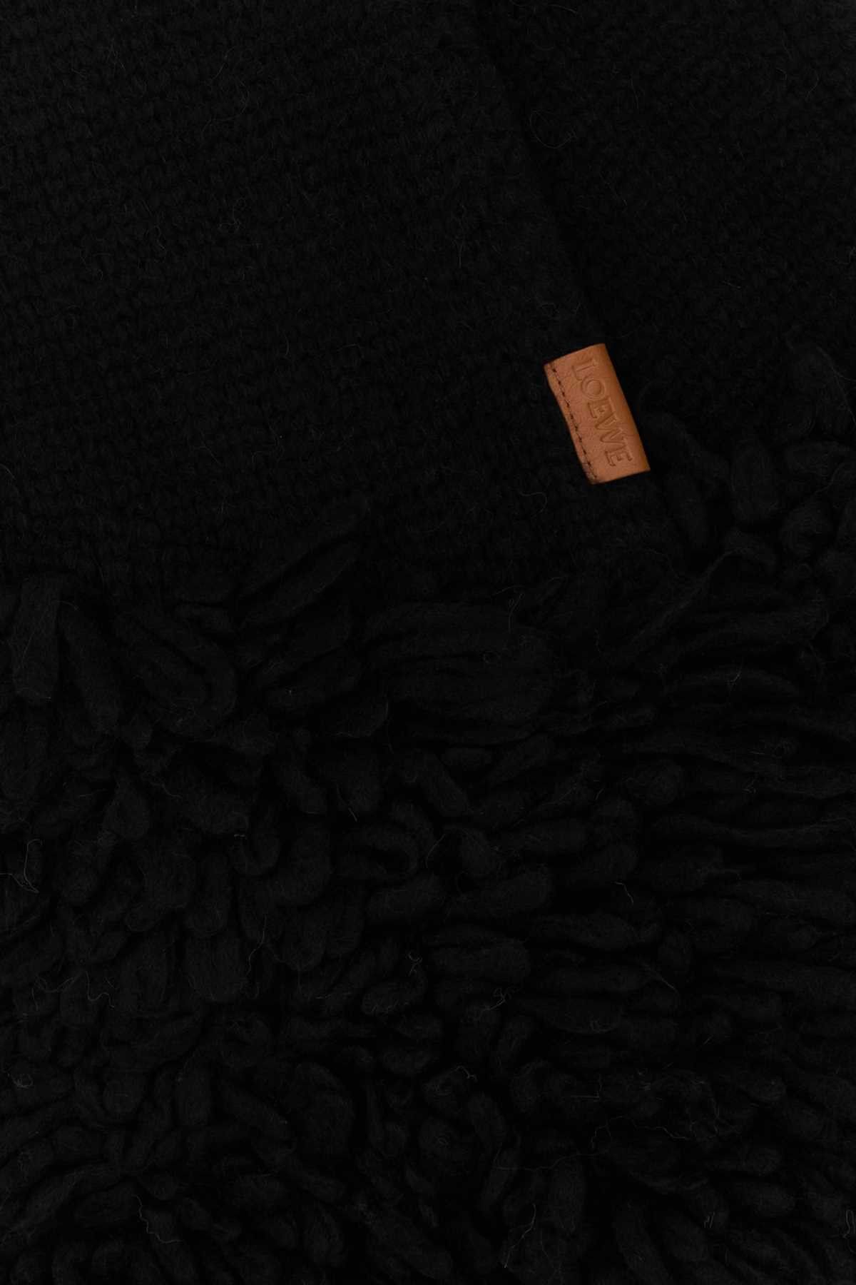 Loewe Black Alpaca Blend Scarf Size ONE SIZE - 2 Thumbnail
