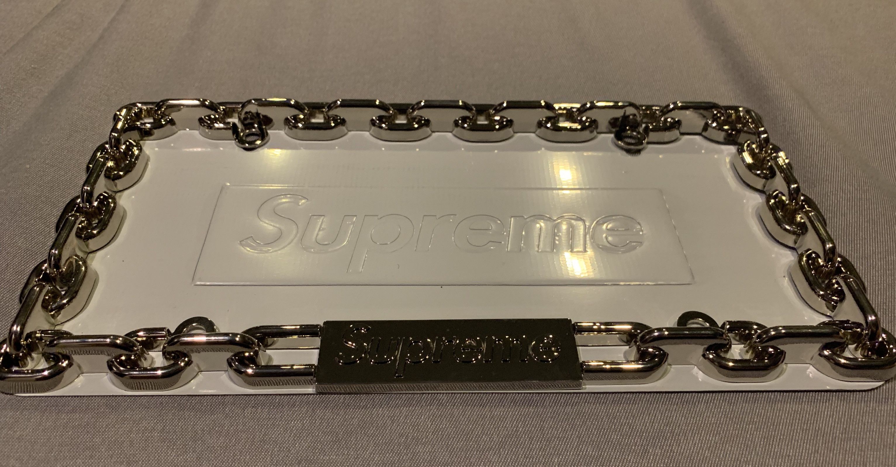 Supreme Chain License Plate Frame Grailed