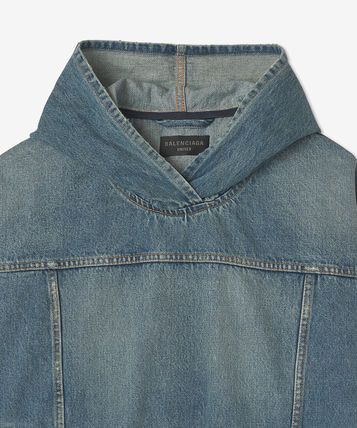 Balenciaga Hooded Denim Jacket Size US S / EU 44-46 / 1 - 3 Thumbnail