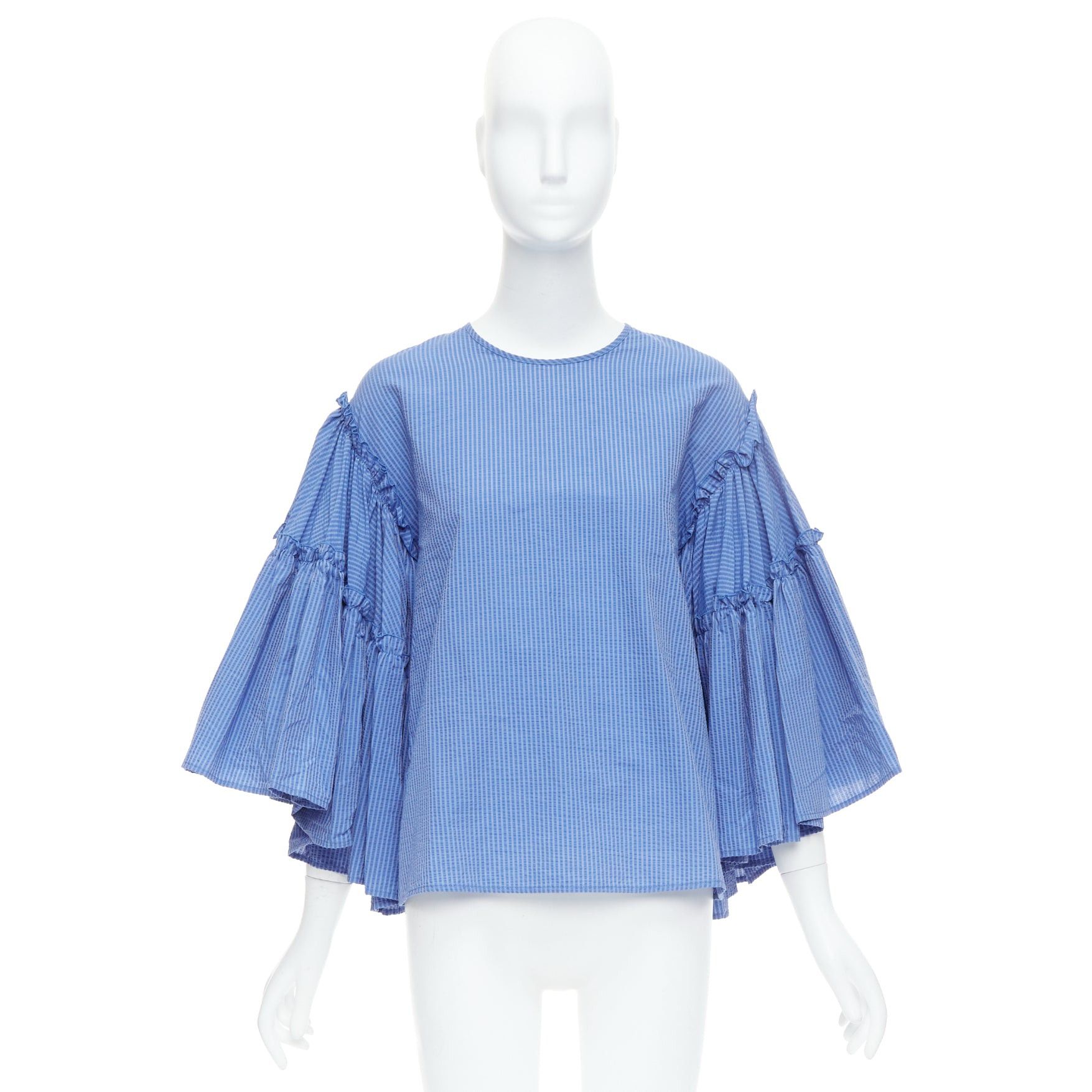 MSGM Neon store Ruffle Cotton One Shoulder Top