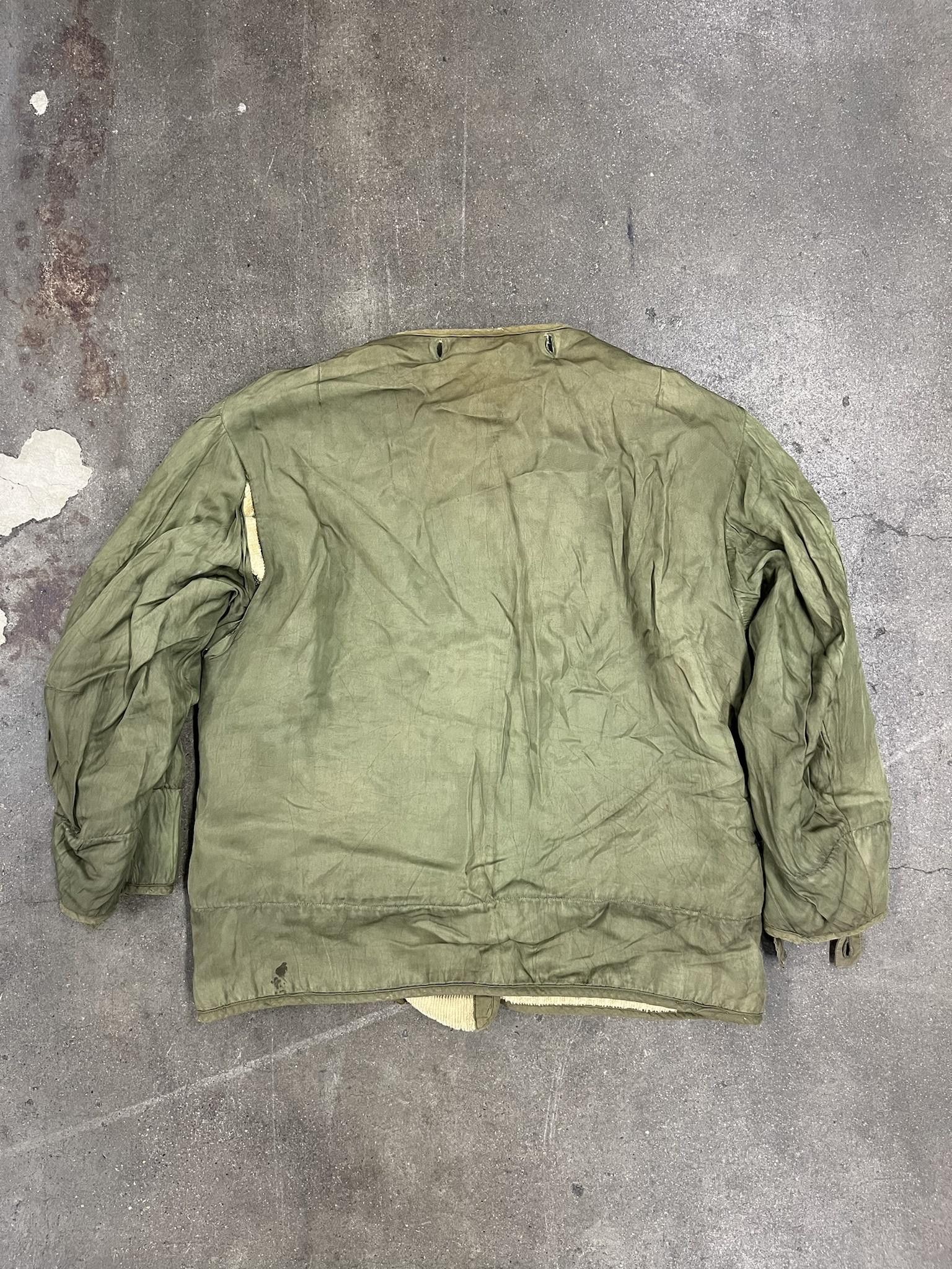 Vintage 1940's Vintage French Military Wool Lined Liner Jacket Size US S / EU 44-46 / 1 - 2 Thumbnail