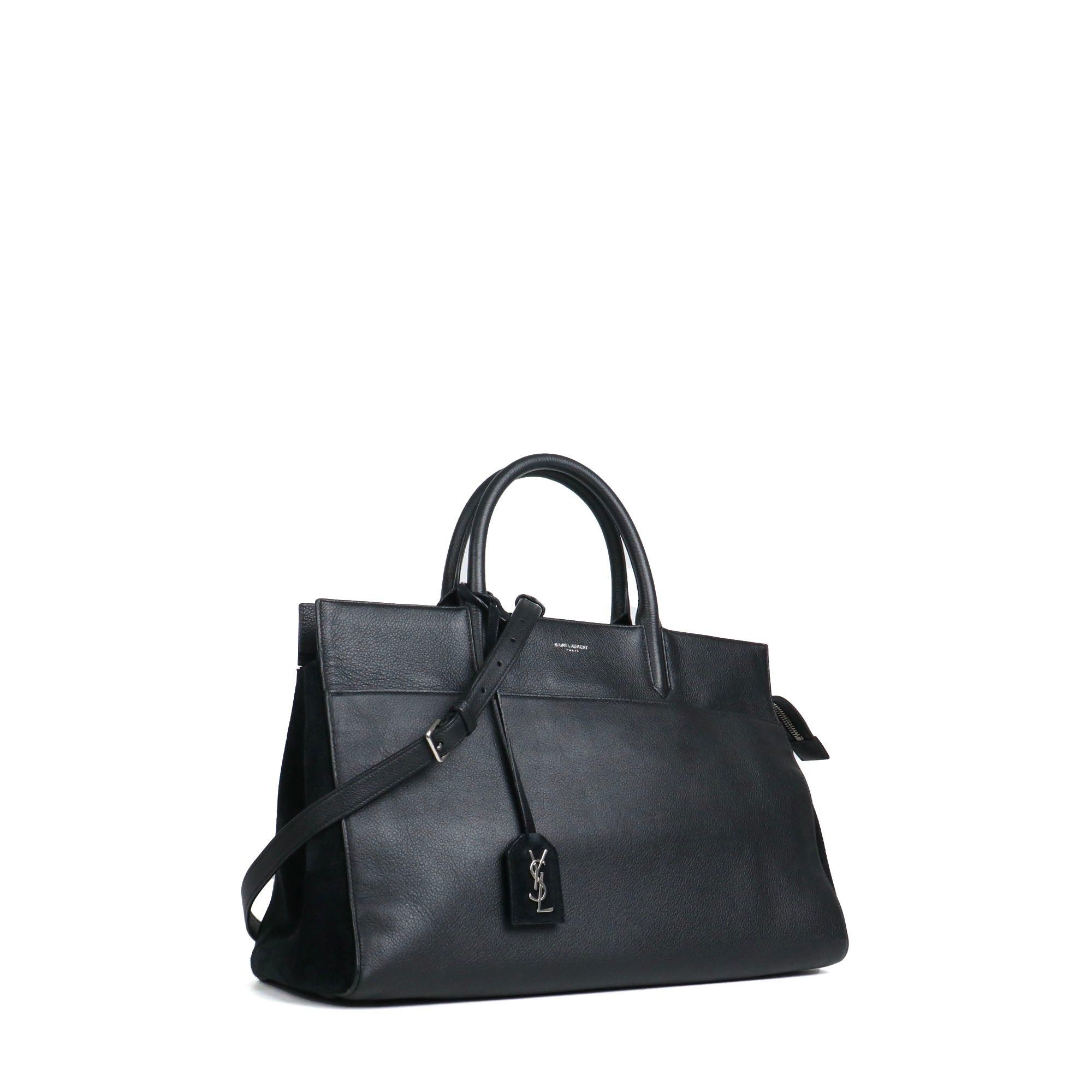 Saint Laurent Paris SAINT LAURENT - Saint Laurent Rive Gauche handbag in black leather and suede Size ONE SIZE - 2 Thumbnail