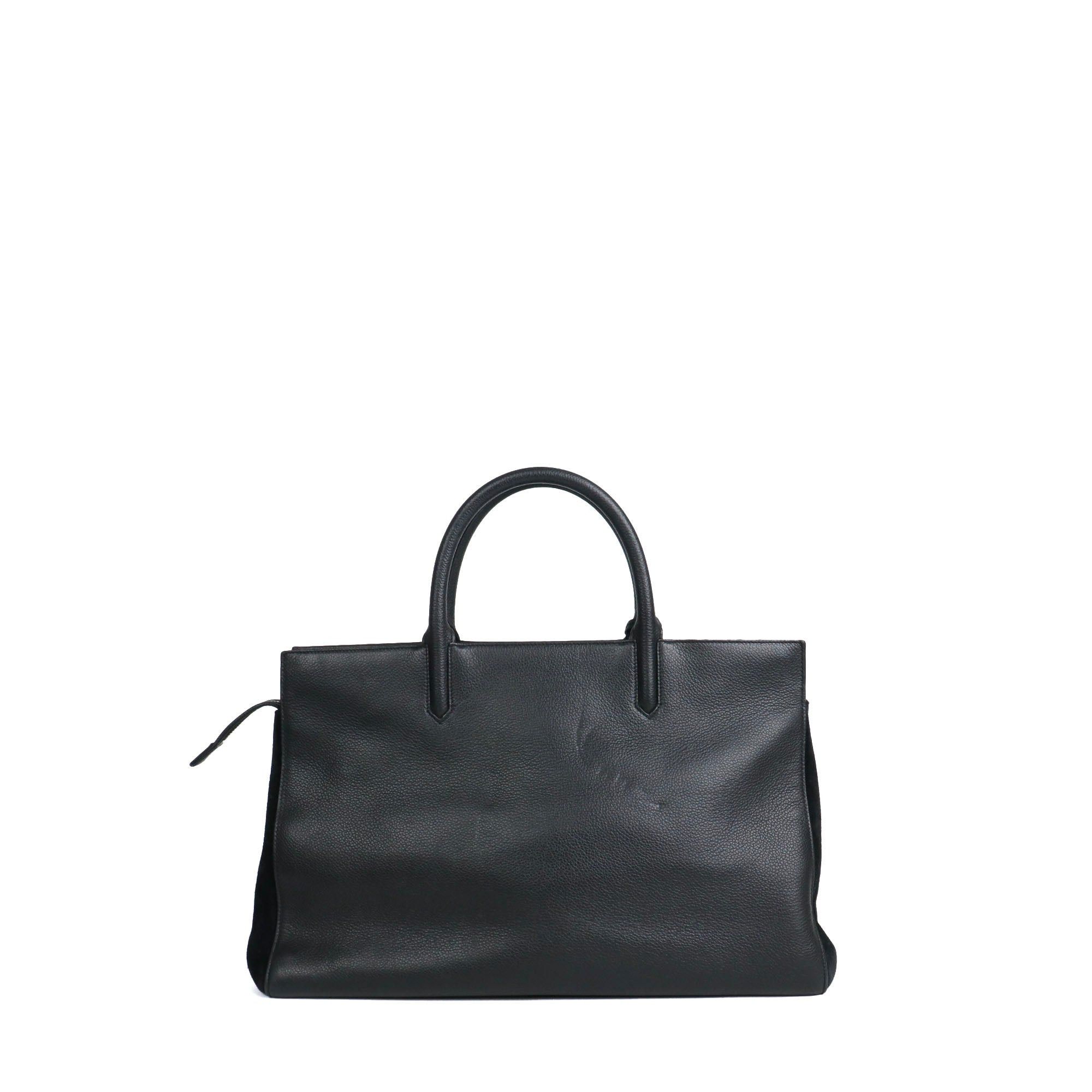 Saint Laurent Paris SAINT LAURENT - Saint Laurent Rive Gauche handbag in black leather and suede Size ONE SIZE - 3 Thumbnail