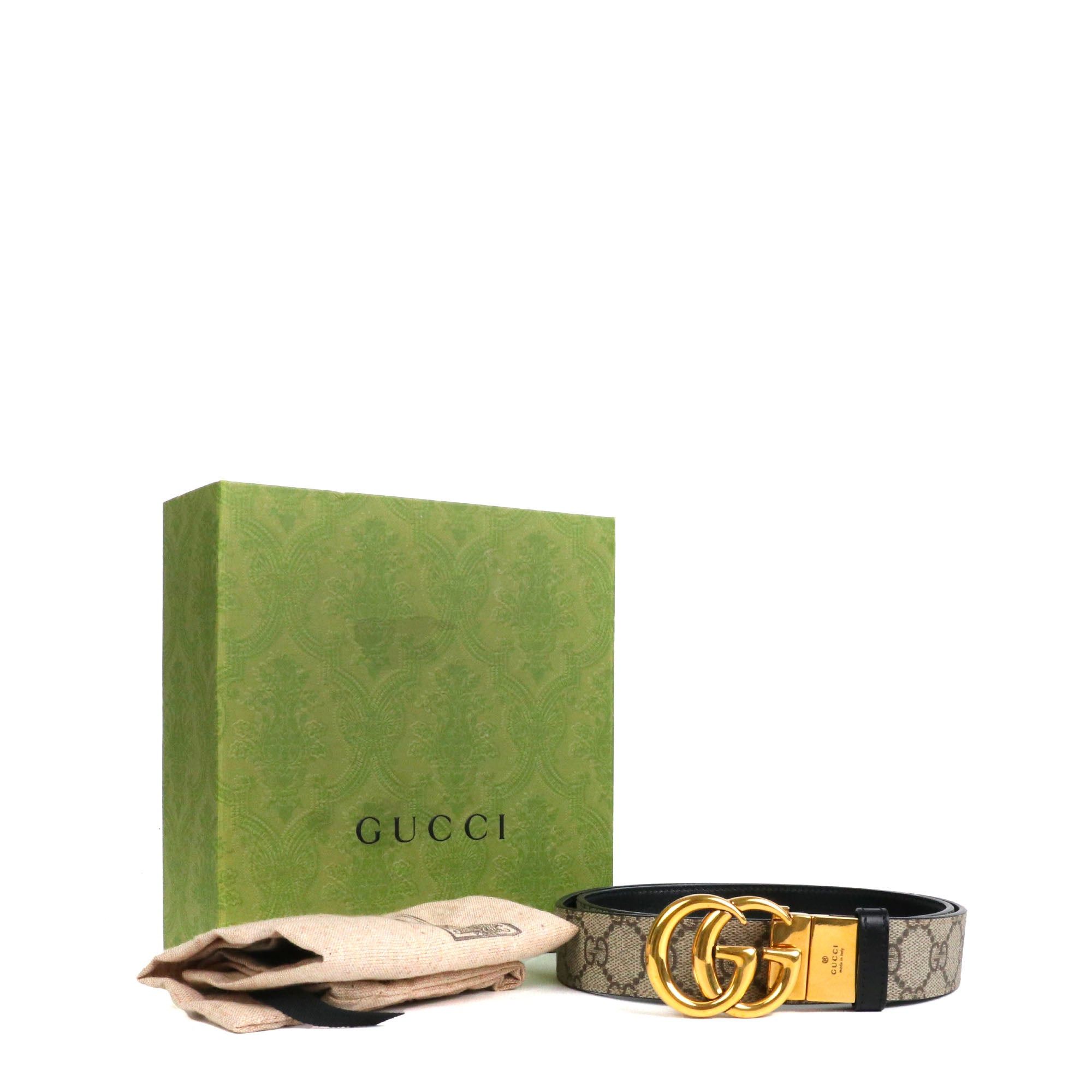 Gucci GUCCI - Reversible GG Marmont Gucci belt in monogram canvas (T85) Size ONE SIZE - 9 Thumbnail